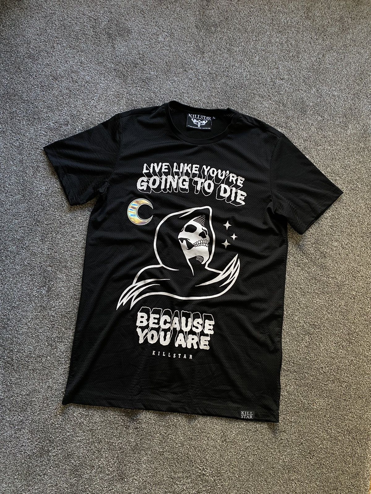 Other Killstar Jersey Goth Punk Graphic Print Dead Die Y2K Tee Size US L / EU 52-54 / 3 - 1 Thumbnail
