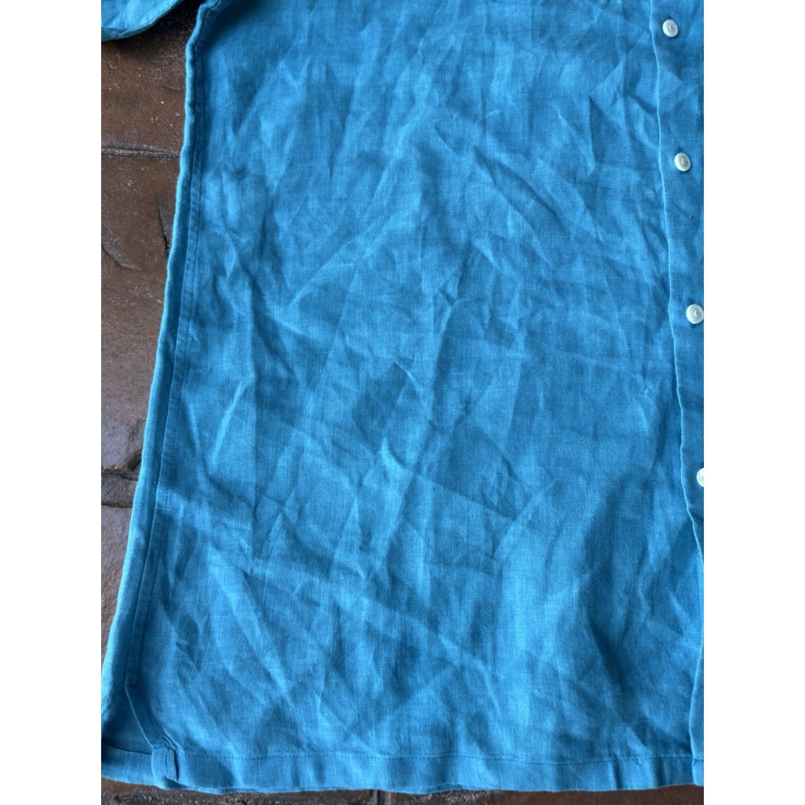 Theory Theory Button-Down Shirt Men’s XL 100% Linen Blue Regular size fits Mens Shirt Size US XL / EU 56 / 4 - 7 Thumbnail