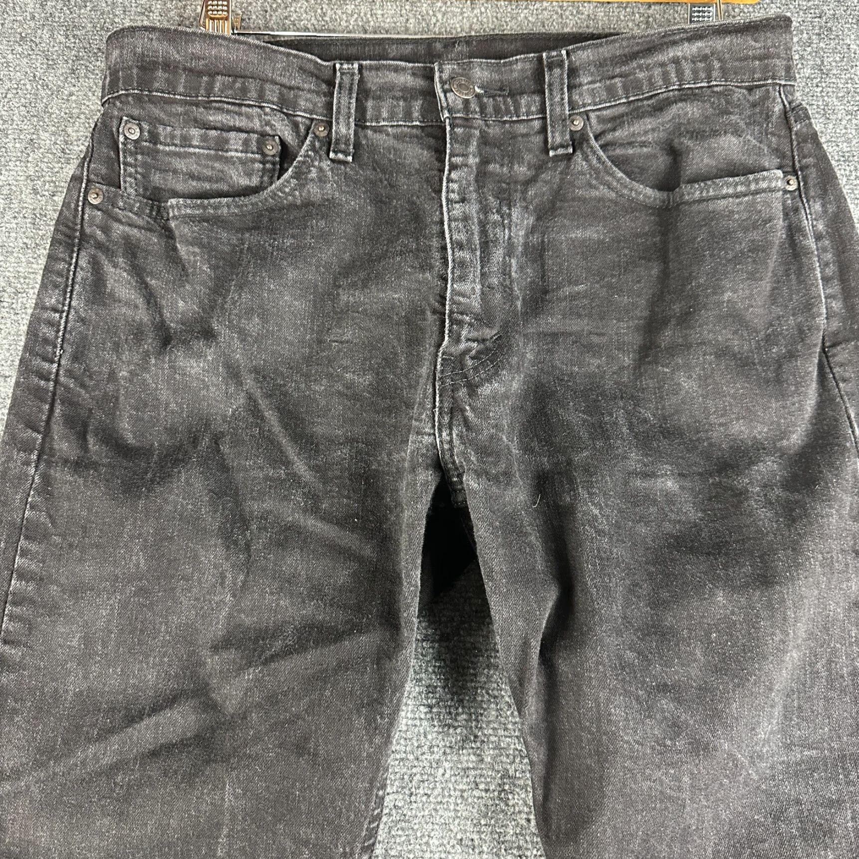 Levi's Levi's 505 Jeans Mens 34 Black Cotton Stretch Straight Leg 5-Pocket Denim Modern Classic Size US 34 / EU 50 - 3 Thumbnail
