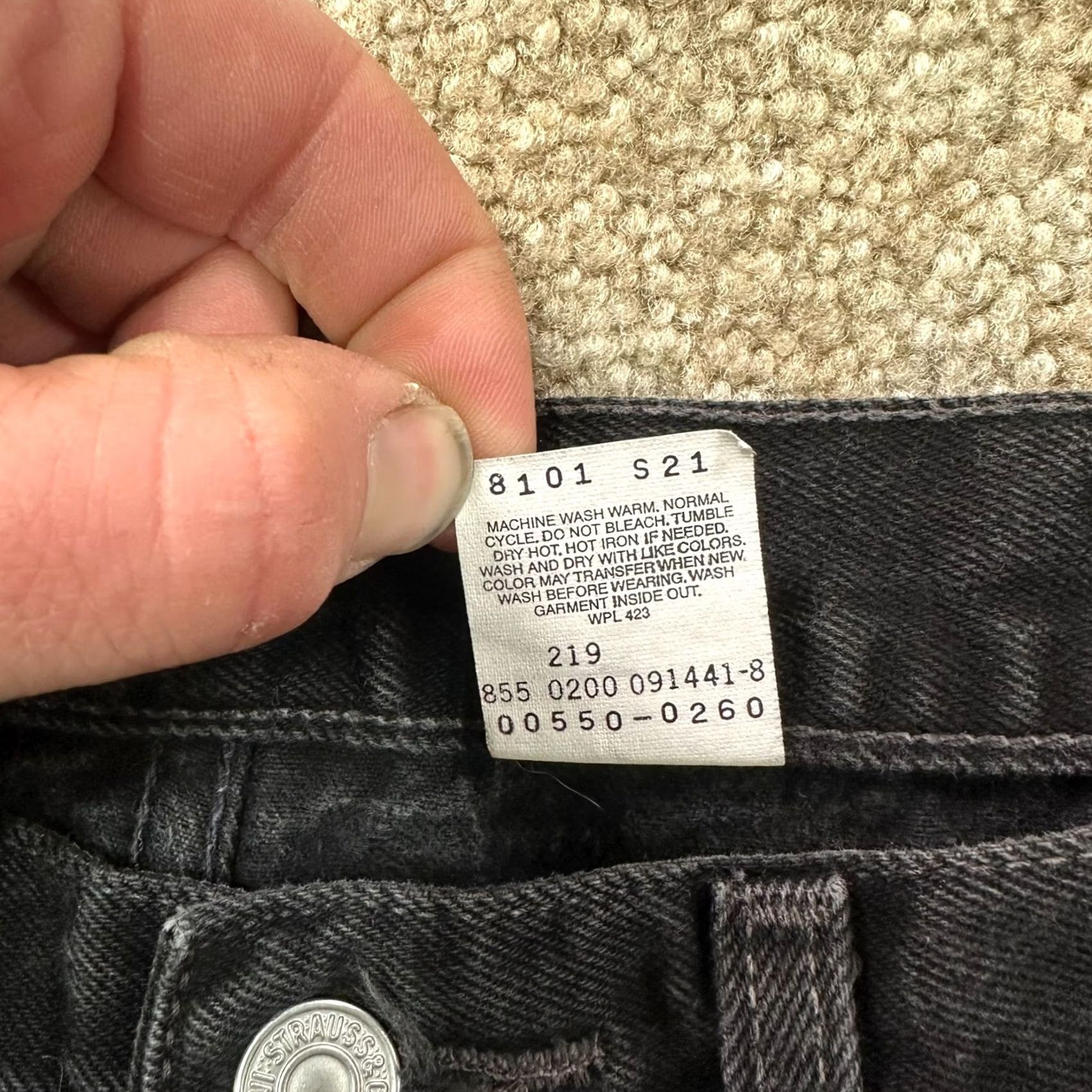 Levi's VINTAGE Levi's 550 Jeans Men 33x36 Black Denim Relaxed 90s Grunge Y2K Denim Jeans Mens Black Size US 33 - 3 Thumbnail
