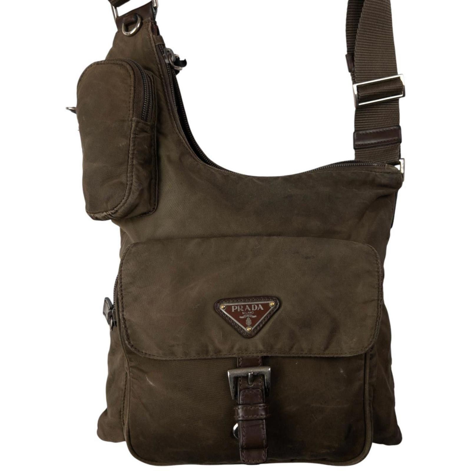 Vintage Prada Cargo Crossbody Bag in Brown, Men's