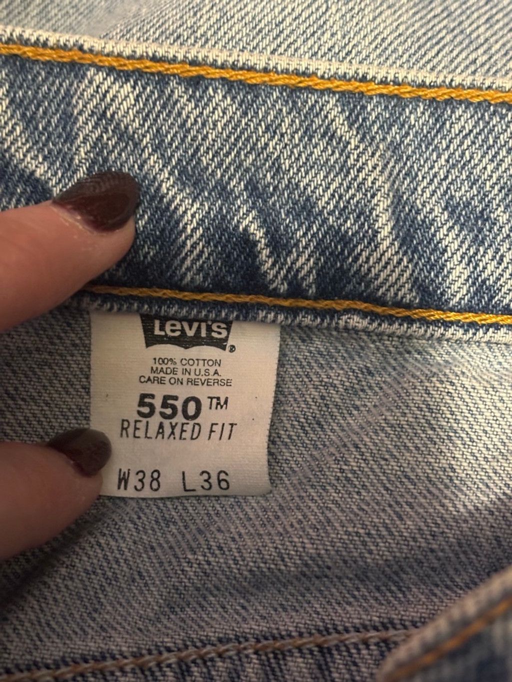 Levi's Levi's 550 Relaxed Fit Blue Jeans W38 L36 Made in USA Size US 38 / EU 54 - 10 Thumbnail