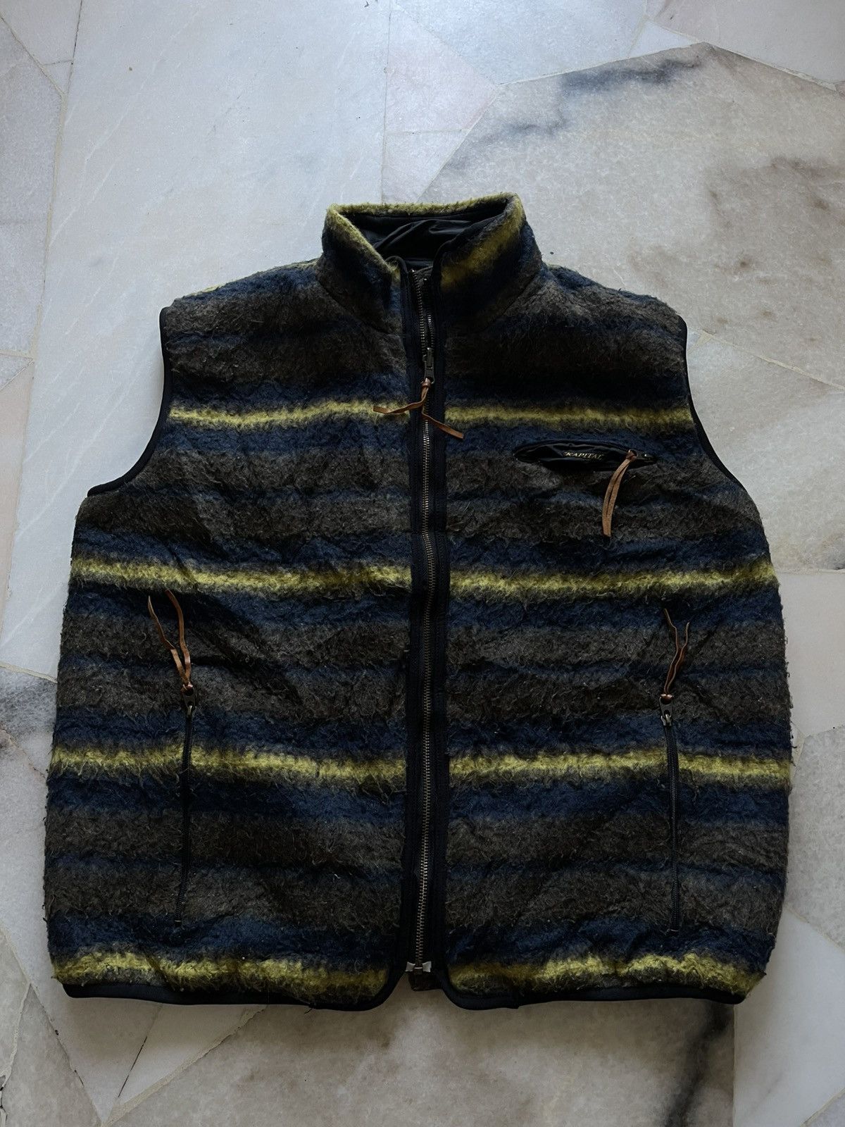 Kapital Kountry Kapital Reversible Wool/Nylon Stripe Vest Size US XL / EU 56 / 4 - 4 Thumbnail