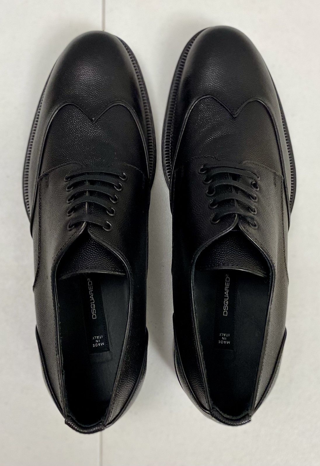 Dsquared2 Dsquared2 🇮🇹 Black Textured Gloss Leather Wingtip Derby 9 NEW Size US 9 / EU 42 - 11 Thumbnail