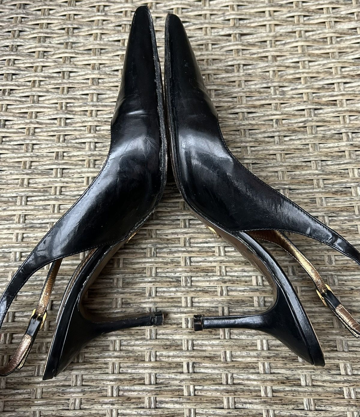 Dolce & Gabbana Dolce & Gabbana Patent Leather Pointed Toe Slingback Heels Size US 6.5 / IT 36.5 - 5 Thumbnail