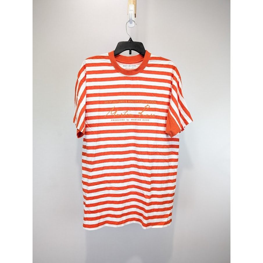 Martine Rose o1rshd1 Oversized Stripe Tee in Orange/White Size US M / EU 48-50 / 2 - 1 Thumbnail