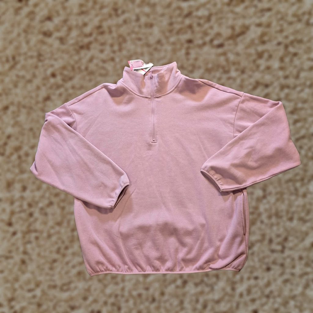 Vintage Como Vintage Top Womens 2XL Pink 1/4 Zip Sweatshirt Pockets Lounge Casual Shirt Sweatshirt Womens Winter Holiday Outdoor Casual Pull Over Pullover Size XXL / US 16-18 / IT 52-54 - 1 Thumbnail