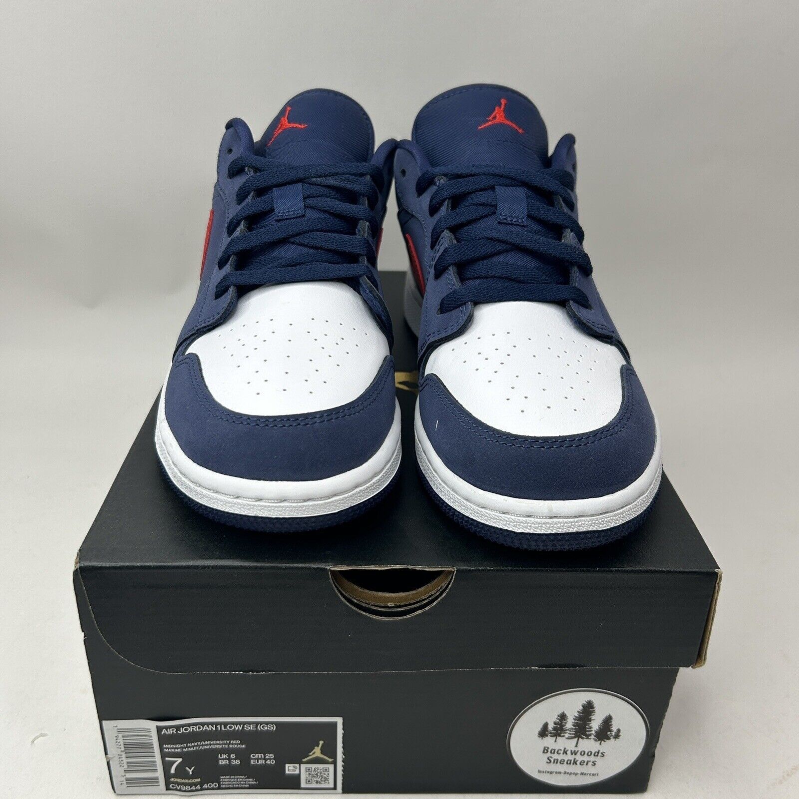 Nike Nike Air Jordan 1 Retro Low SE “USA/Navy Red” 2023 Size US 8.5 / IT 38.5 - 2 Thumbnail