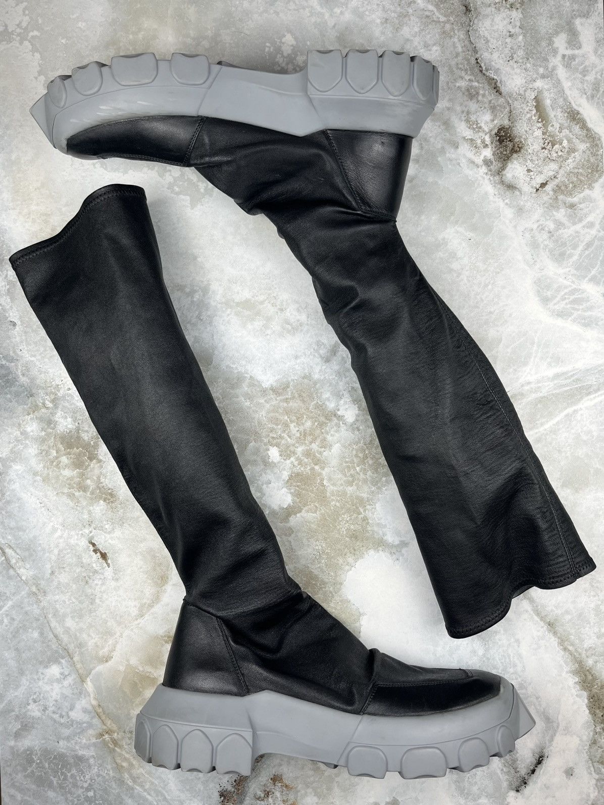 SS18 Rick Owens Dirt Runway Hiking Sock Tractor Bozo Boots