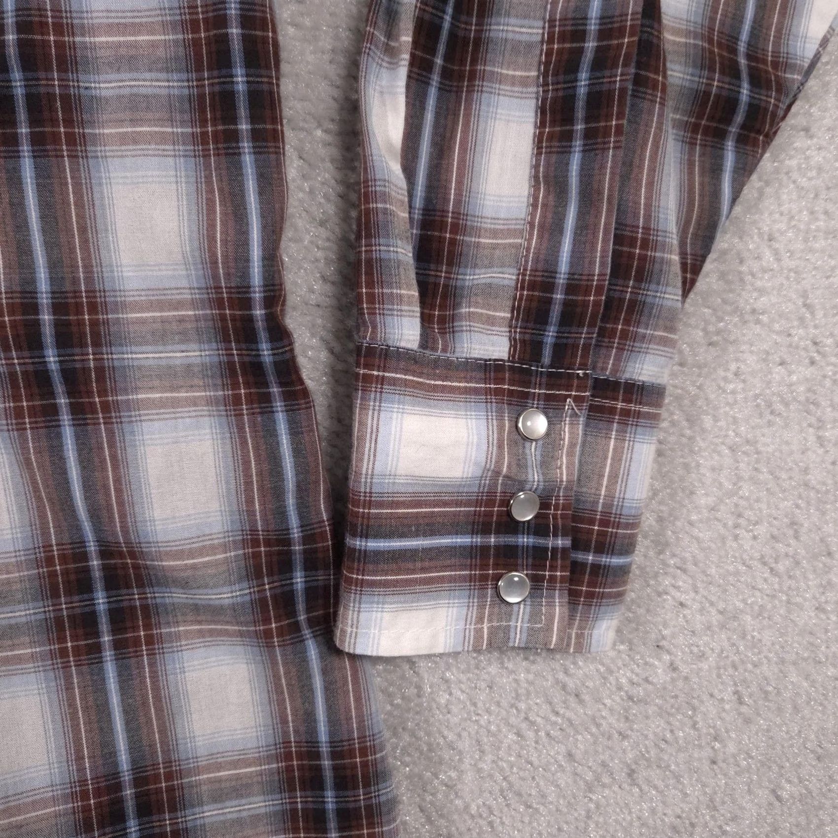 Vintage VINTAGE Ely Cattleman Shirt Mens Medium Brown Blue Plaid Western Pearl Snap Long Sleeve Size US M / EU 48-50 / 2 - 5 Thumbnail