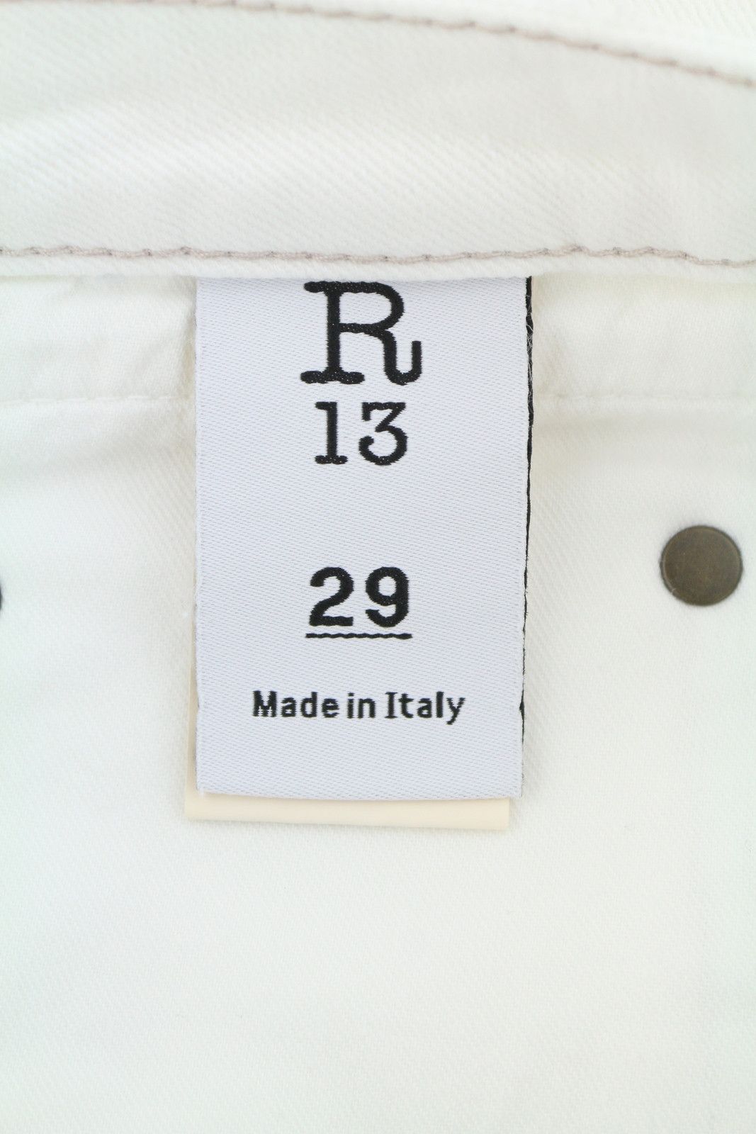 R13 BOY STRAIGHT 29 Bale White Cropped Ankle Zip Jeans 87161 Size 29" - 9 Thumbnail