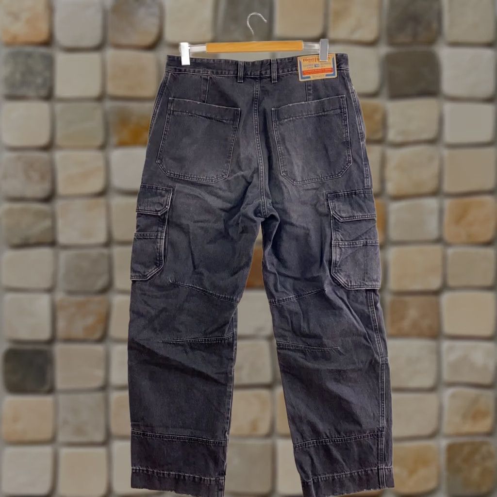 Diesel Diesel D-FISH-S Cargo Trousers Size 32 Black Cotton Regular Wide-Leg Mens City Army Vintage No Size US 32 / EU 48 - 1 Thumbnail