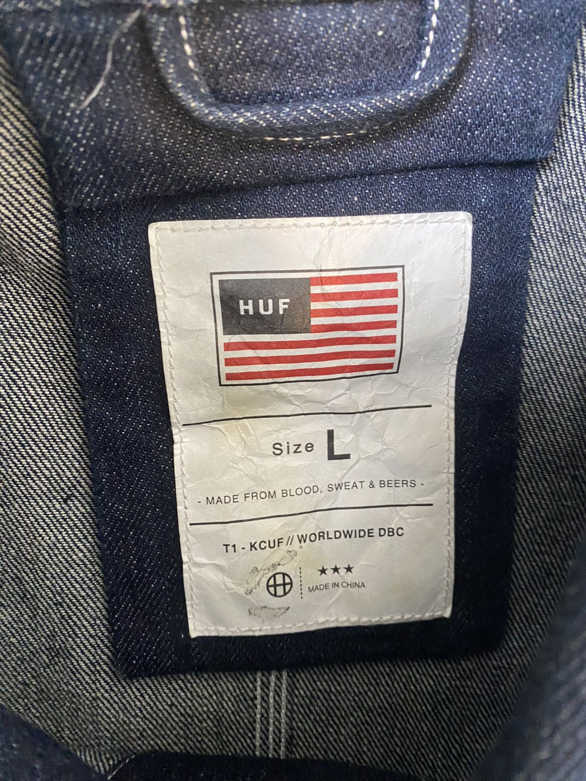 Huf Huf Railway Jacket, size L, blue denim, used Size US L / EU 52-54 / 3 - 5 Thumbnail