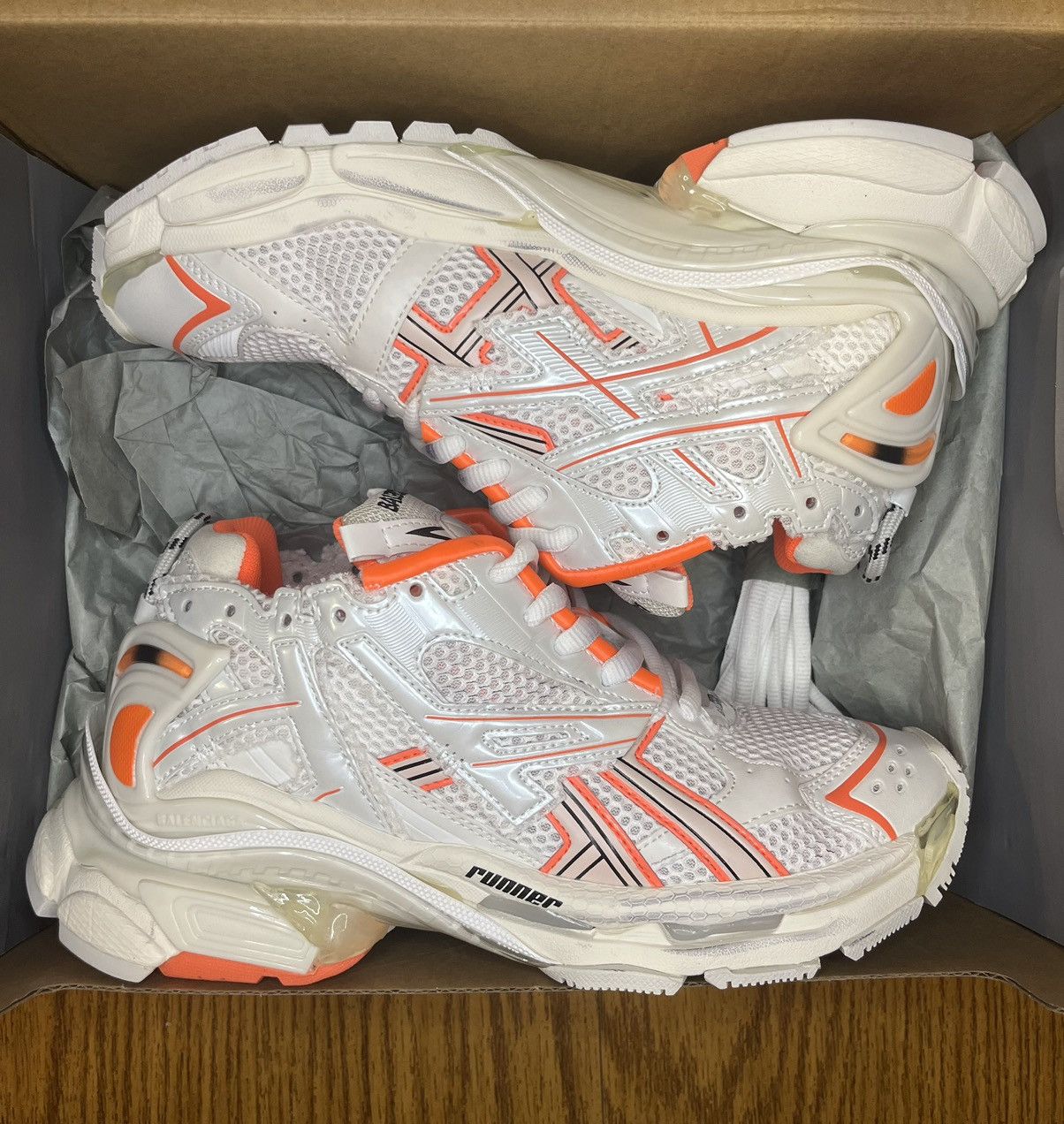 Balenciaga track runner white orange clearance