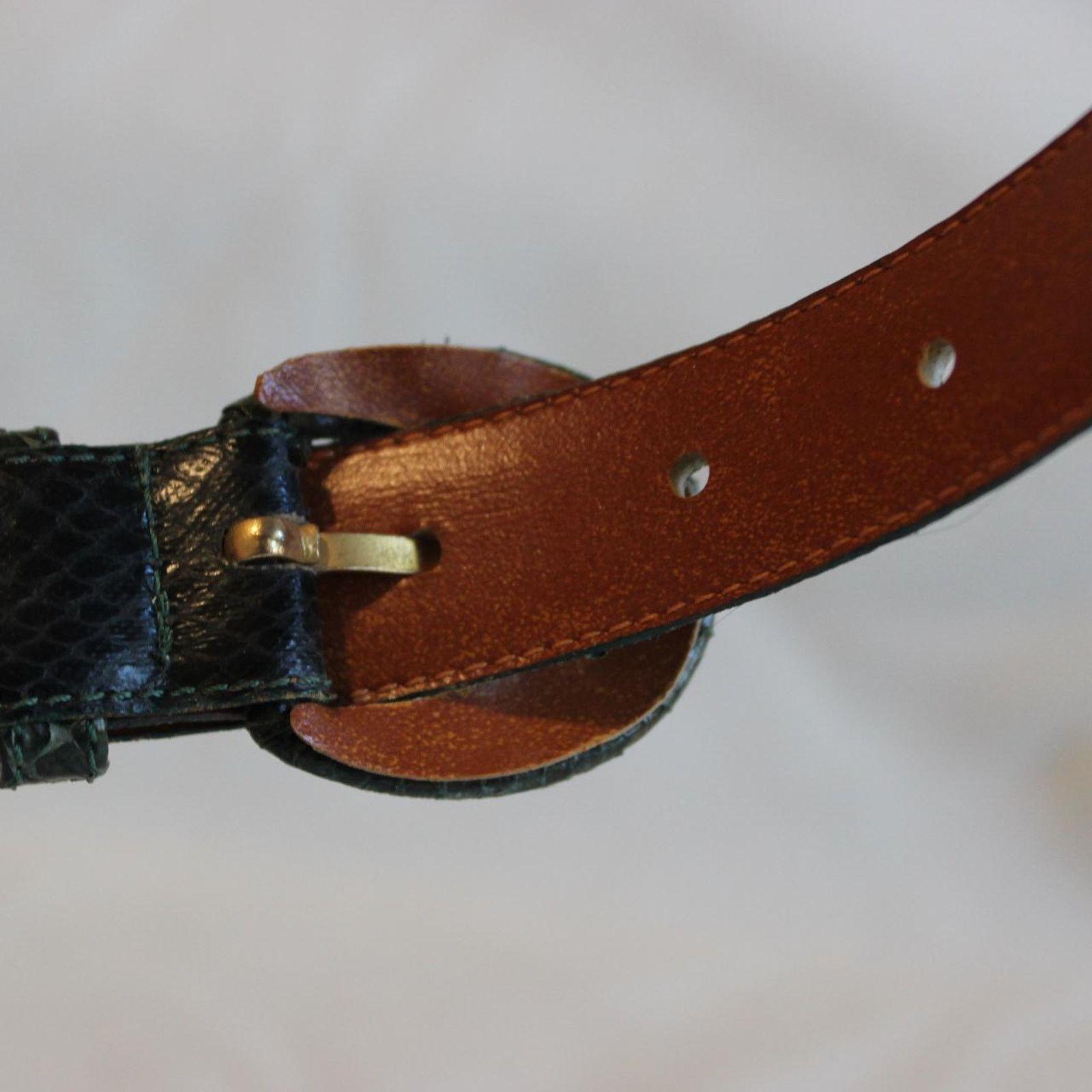 Other Emerald Green Snakeskin Belt Size ONE SIZE - 4 Thumbnail