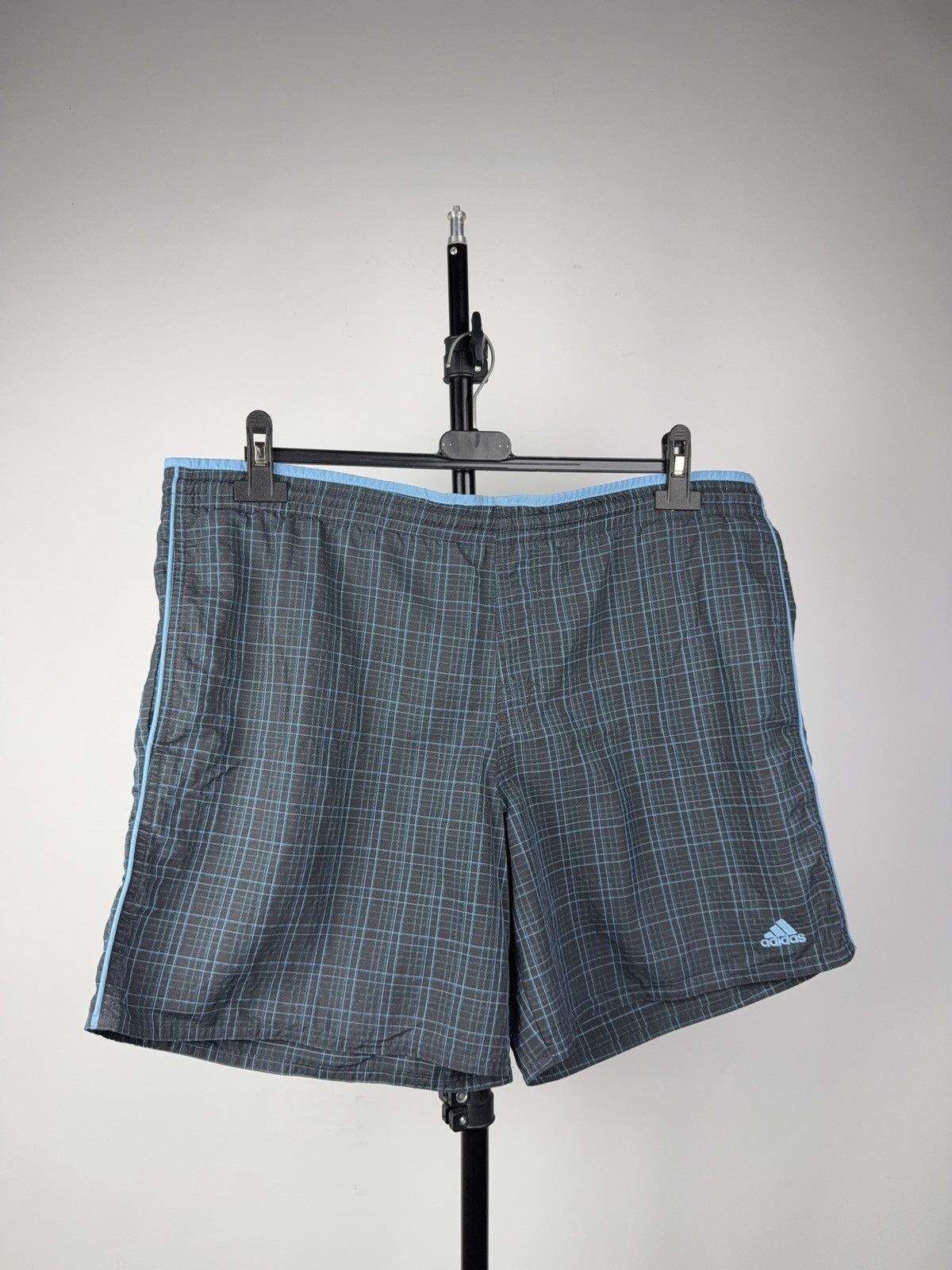 Adidas Adidas Checkered Swim Shorts Blue Trim Men’s L Mesh Lining Size US 34 / EU 50 - 1 Thumbnail