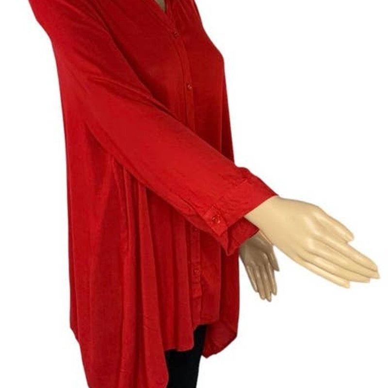 Chicos Chicos Women's Size 1 US 8 Top Tunic Asymmetrical Red NEW Size M / US 6-8 / IT 42-44 - 6 Thumbnail