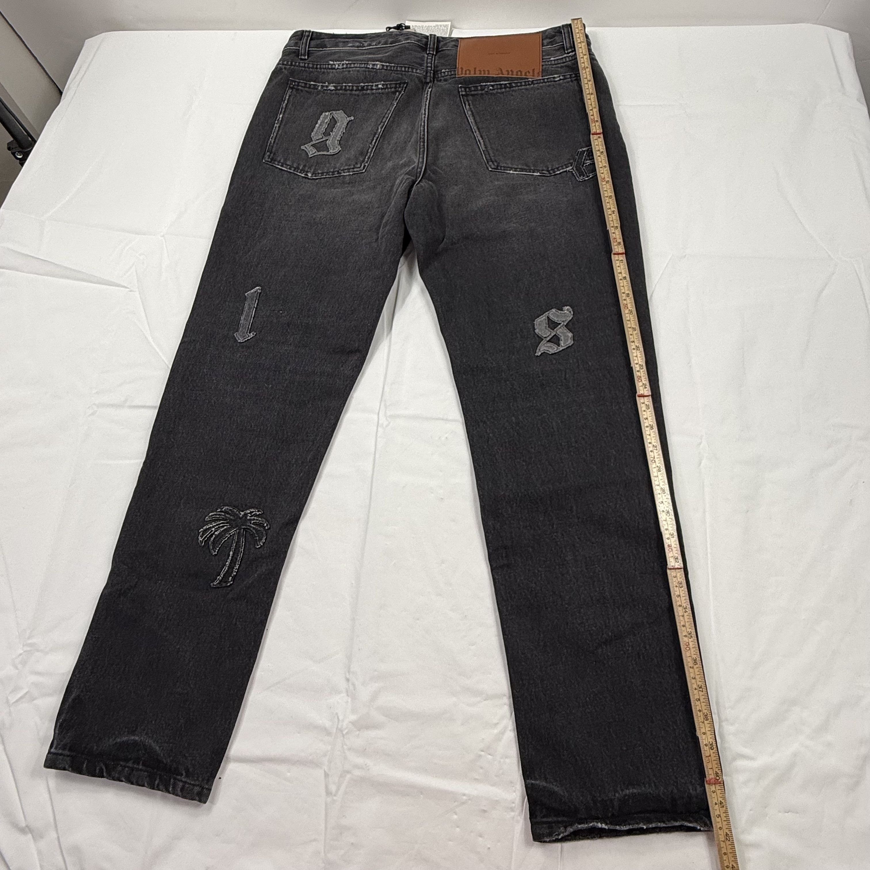 Palm Angels Palm Angels Mens Logo Patches Regular Fit Jeans Black Sz 38 Size US 38 / EU 54 - 11 Thumbnail