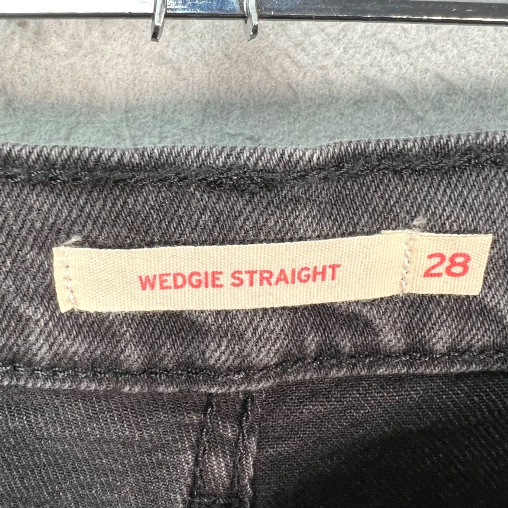 Levi's Levis Womens Jeans 28 Wedgie Straight Black Distressed Denim Jeans Size 28" / US 6 / IT 42 - 3 Thumbnail