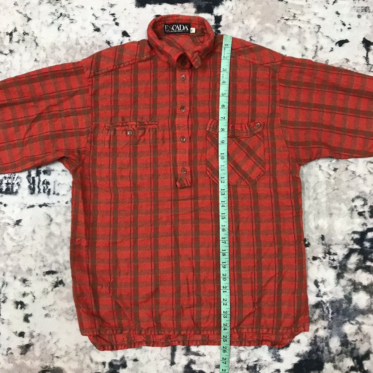 Designer × Escada × Japanese Brand Vintage 90s Escada Wool Pullover Flanel Shirt Button Up Size S / US 4 / IT 40 - 12 Thumbnail