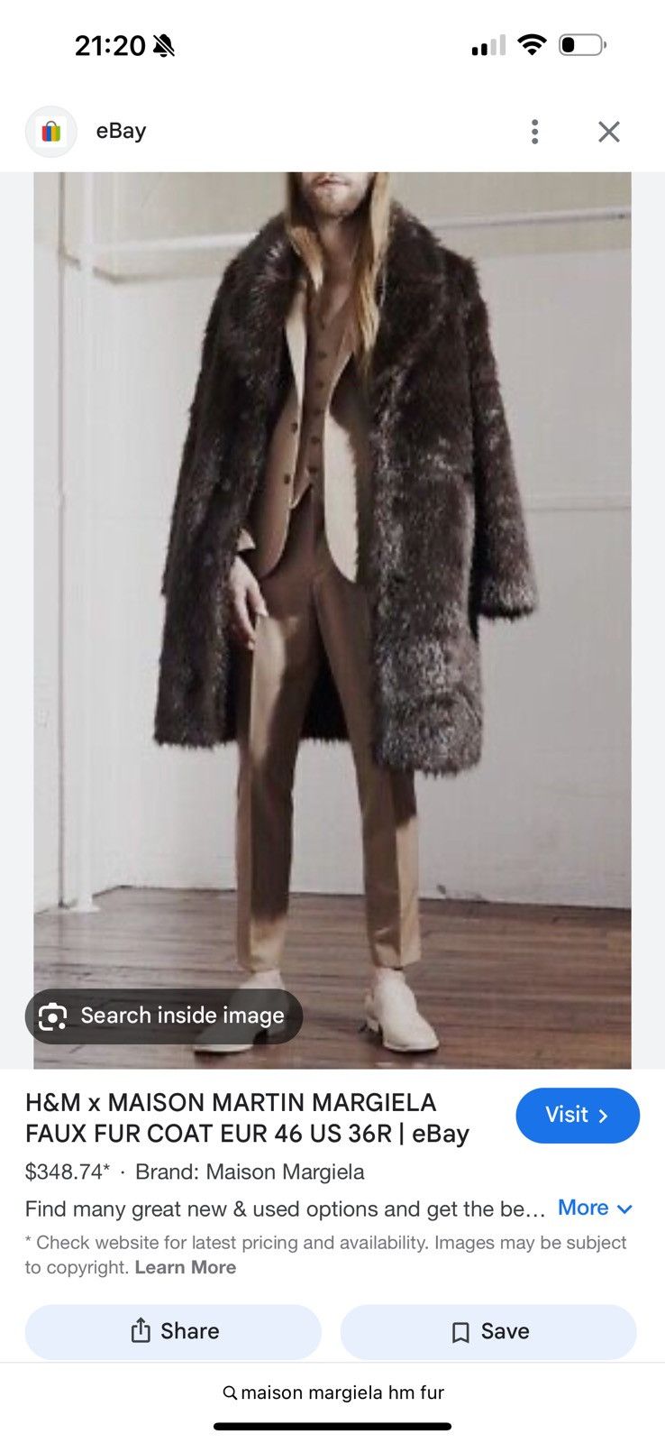 Maison Margiela Maison Margiela x H&M foux fur size 48 | Grailed