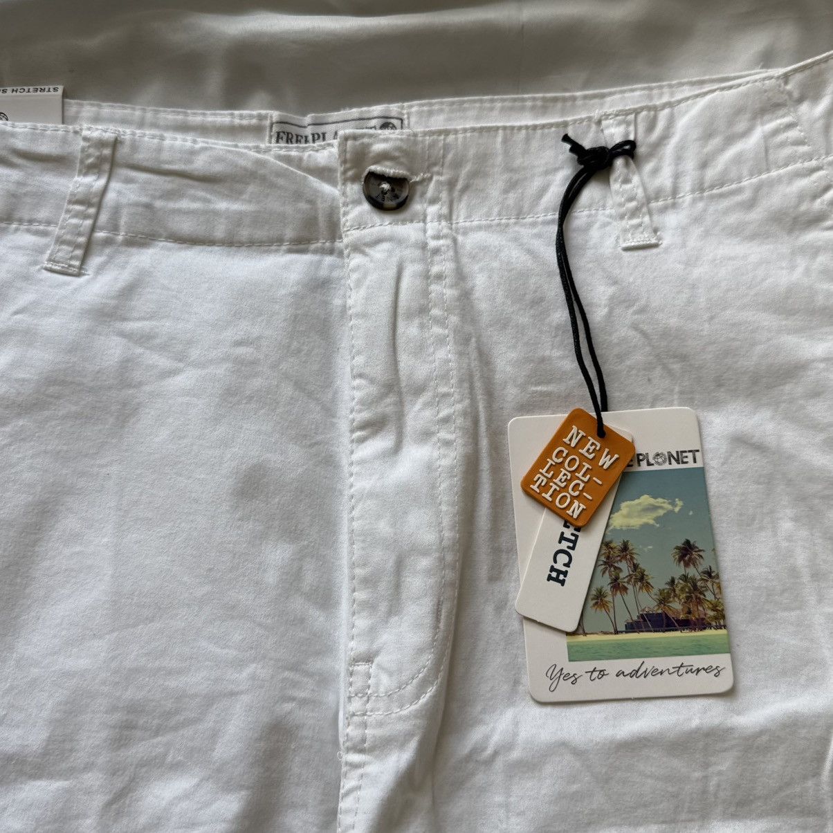 Free Planet Free Planet White Cotton Stretch Shorts Size 34 New / Summer Size US 34 / EU 50 - 3 Thumbnail