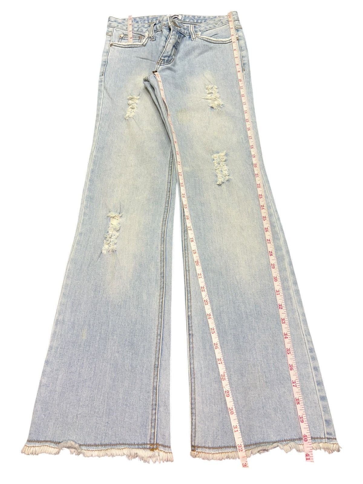 Diesel Vintage Japanese Brand Faded Wash Distress Flare Jeans Size 27" / US 4 / IT 40 - 7 Thumbnail