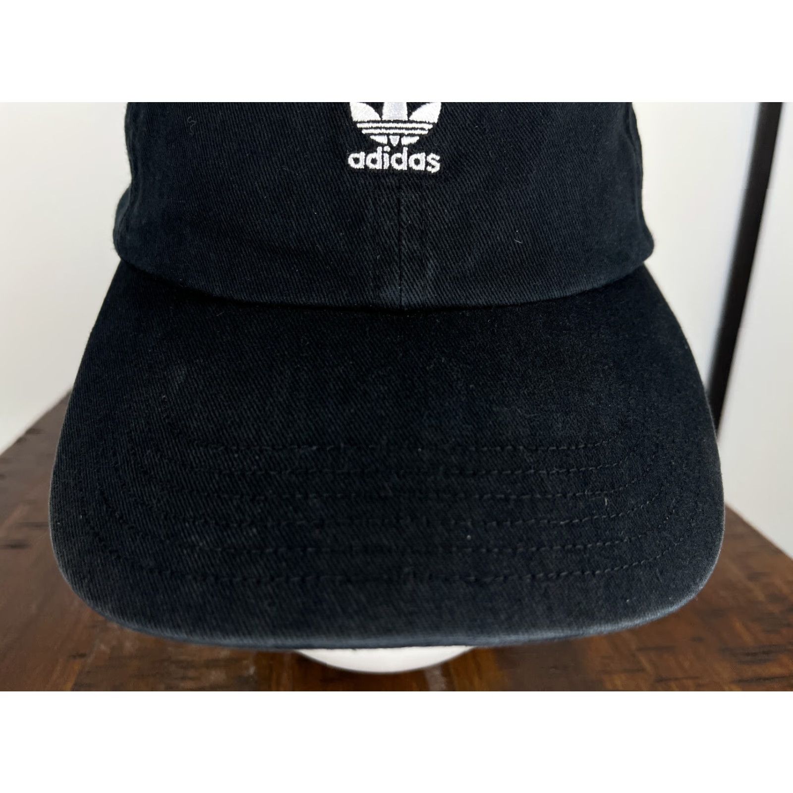 Adidas Adidas Hat Cap Strap Back Adult One Size Black Cotton Embroidered 3 Stripe Twill Size ONE SIZE - 3 Thumbnail