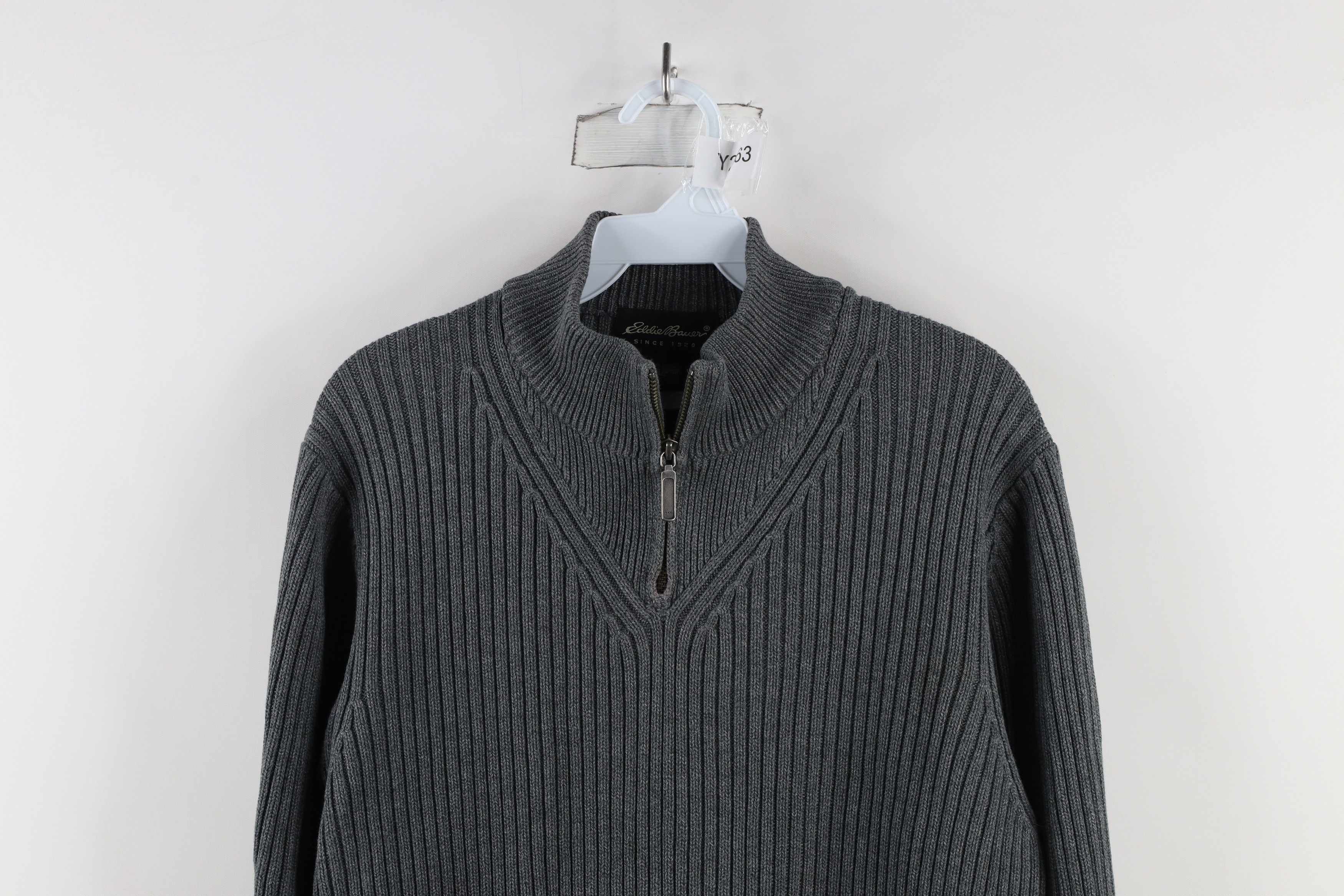 Eddie Bauer × Vintage Vintage 90s Eddie Bauer Knit Half Zip Pullover Sweater Size US L / EU 52-54 / 3 - 2 Thumbnail