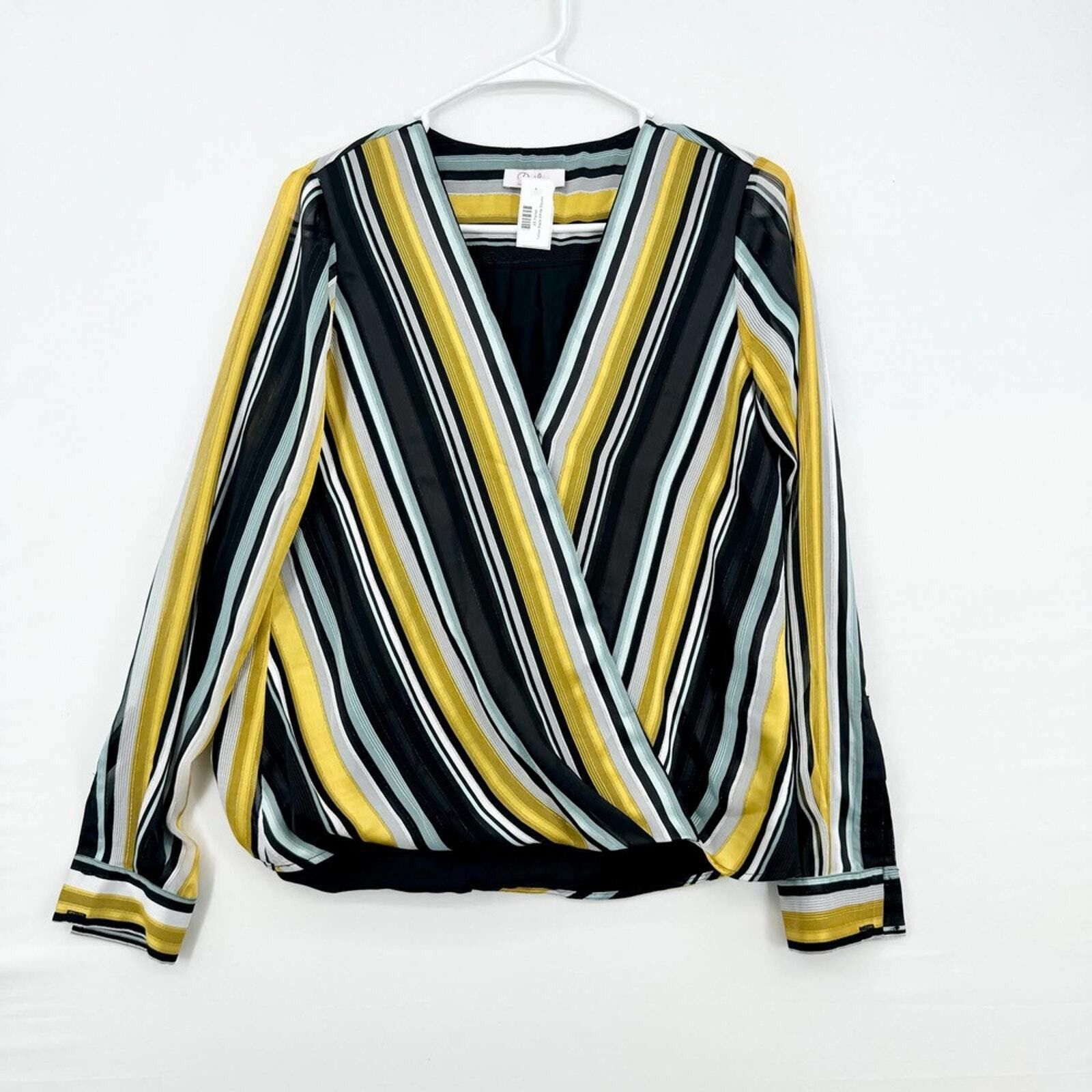 Parker Parker XS Deep V Neck Lola Long Sleeve Draped Wrap Black Size XS / US 0-2 / IT 36-38 - 1 Thumbnail