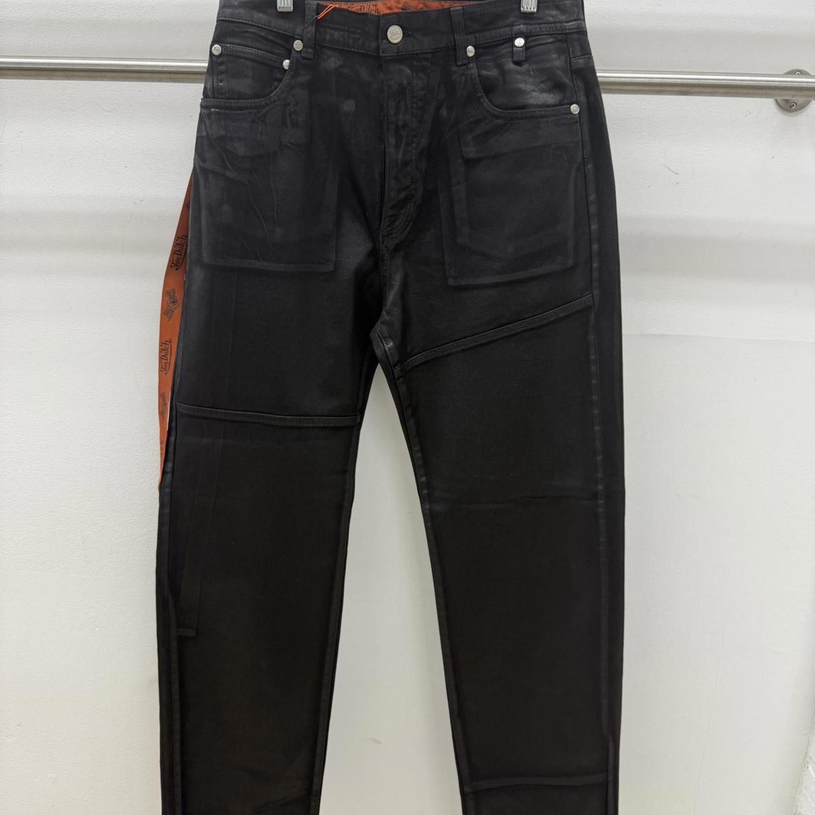 Von Dutch Von Dutch Big Scotty Black Coated Jeans 38x34 Orange Tape Size US 36 / EU 52 - 1 Thumbnail