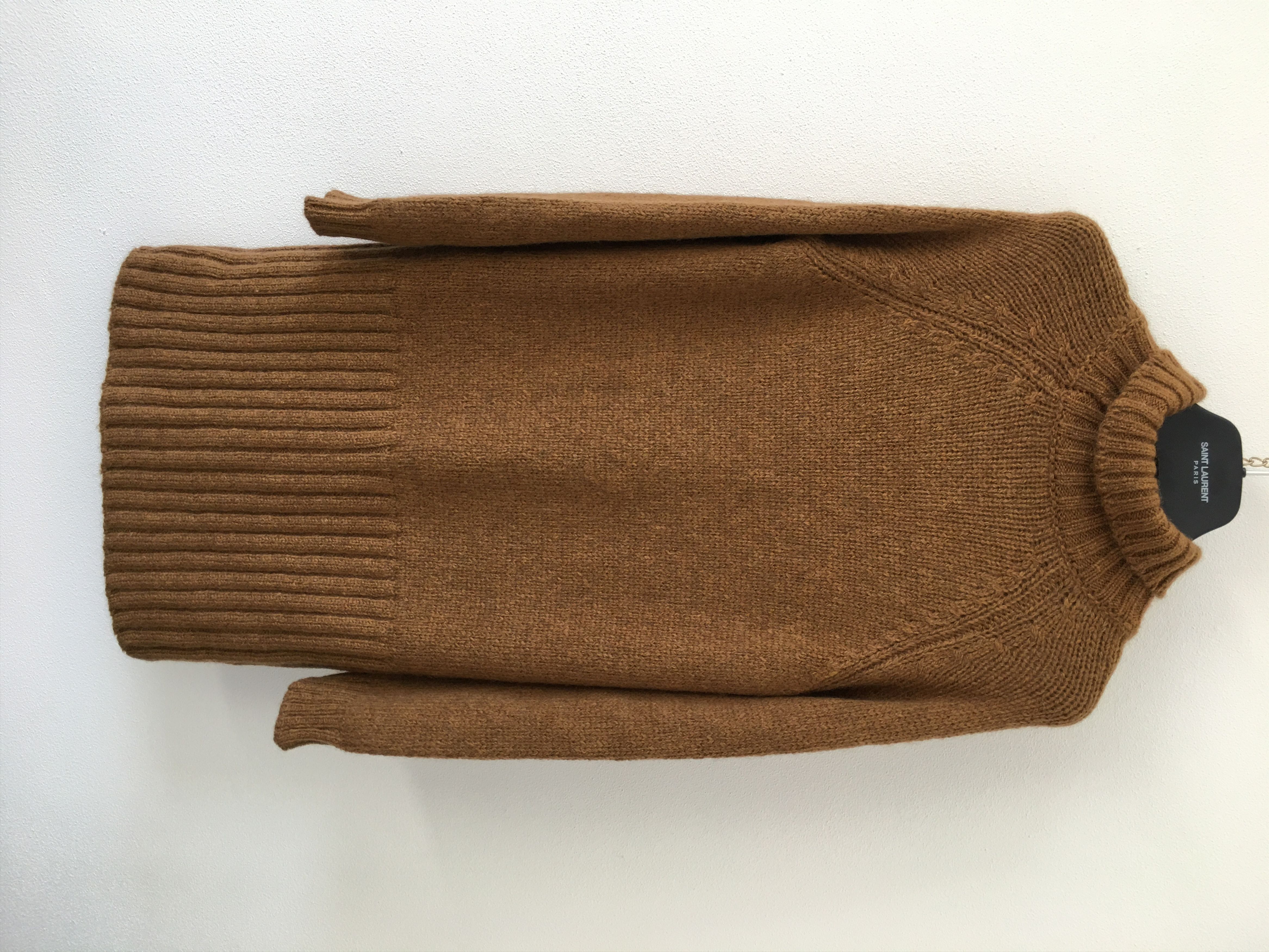 image of Saint Laurent Paris Fw'21 Sweater Elongated in Brown, Women's (Size Medium)