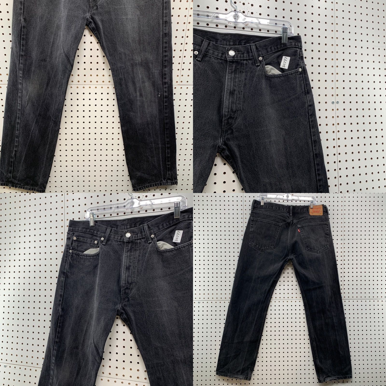 Levi's VINTAGE Levi's 505 Black Denim Jeans Mens Size 36x30 Red Tab Straight Leg Casual Size US 36 / EU 52 - 8 Thumbnail