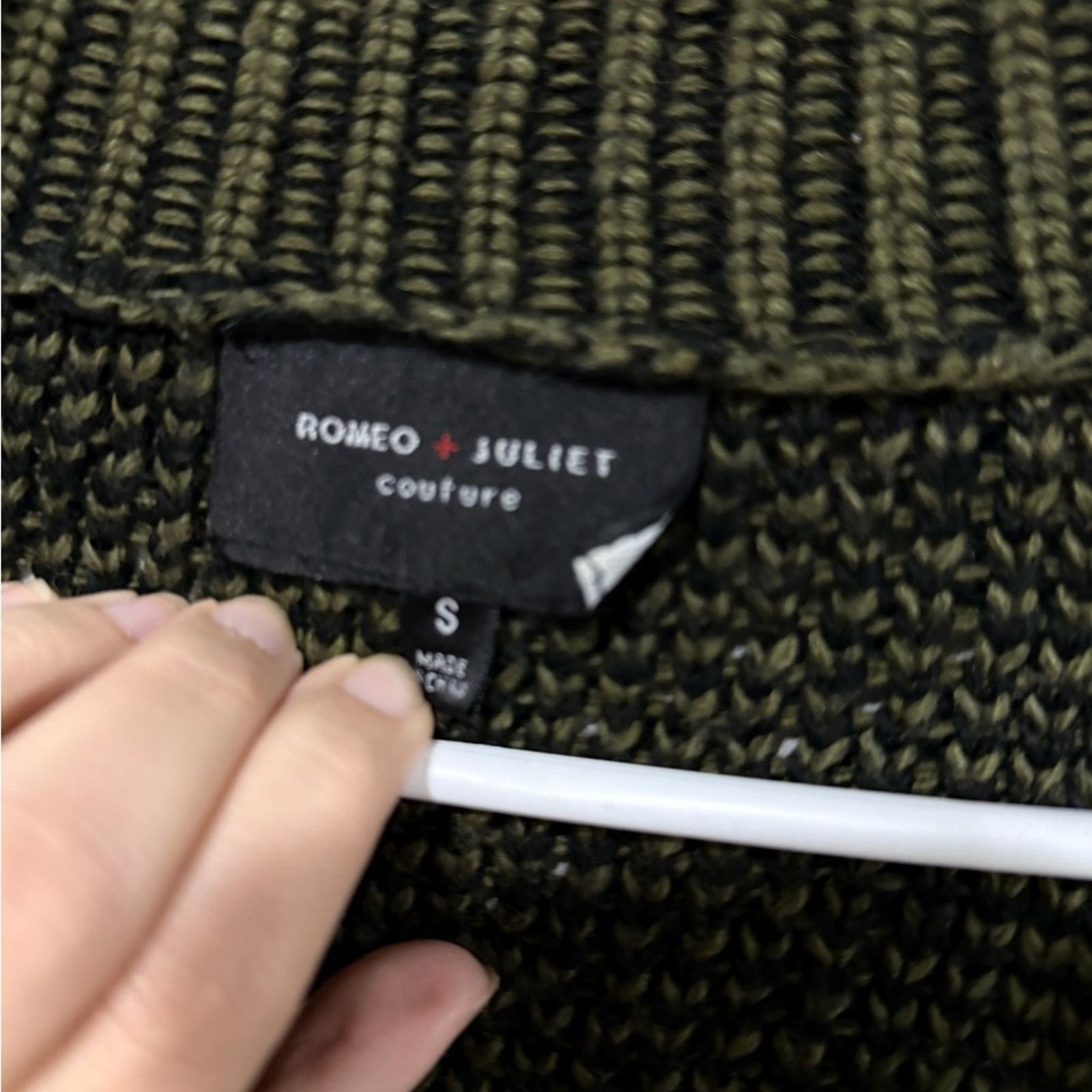 Other Romeo + Juliet Couture Green & Black Knit Cardigan Sz Small Size S / US 4 / IT 40 - 5 Thumbnail