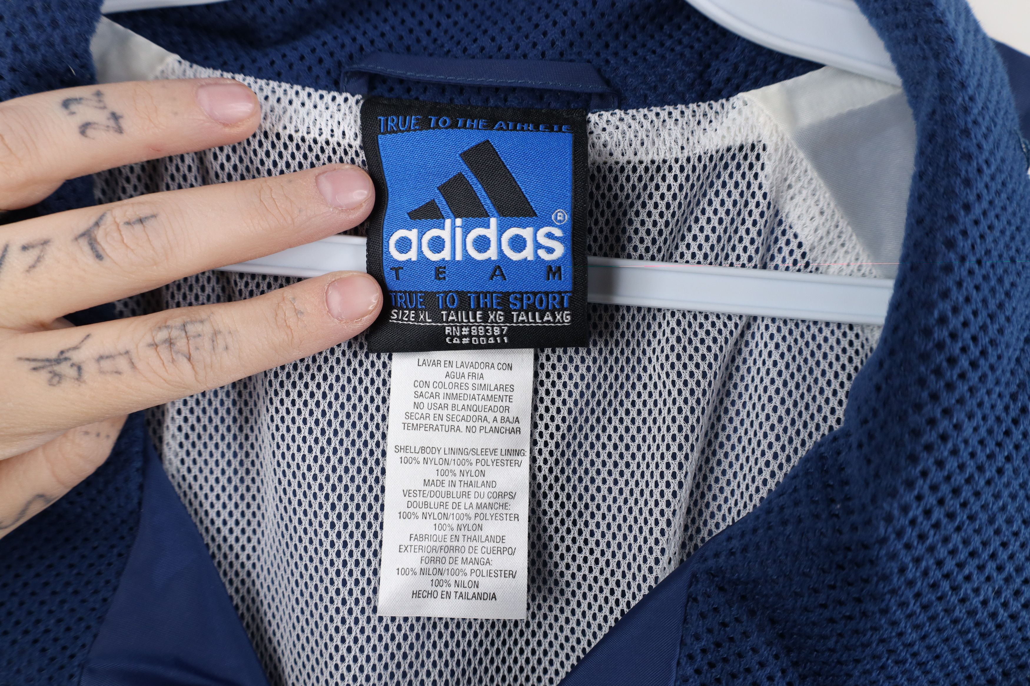 Adidas Vintage Adidas Dame University Lined Windbreaker Jacket Blue Size US XL / EU 56 / 4 - 10 Thumbnail