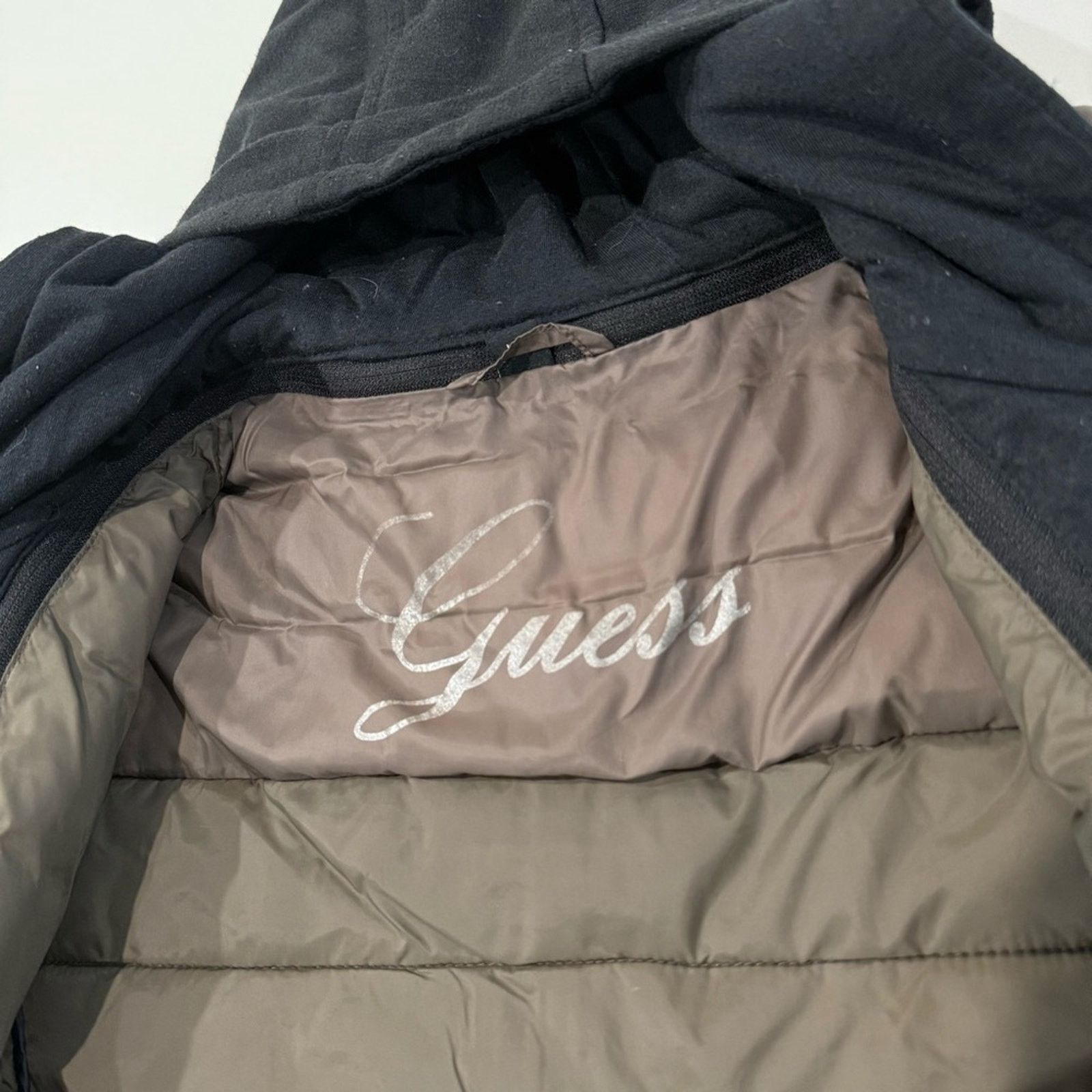 Guess Guess Detachable Hoodie Puffer Jacket Women’s Large Taupe Size L / US 10 / IT 46 - 12 Thumbnail
