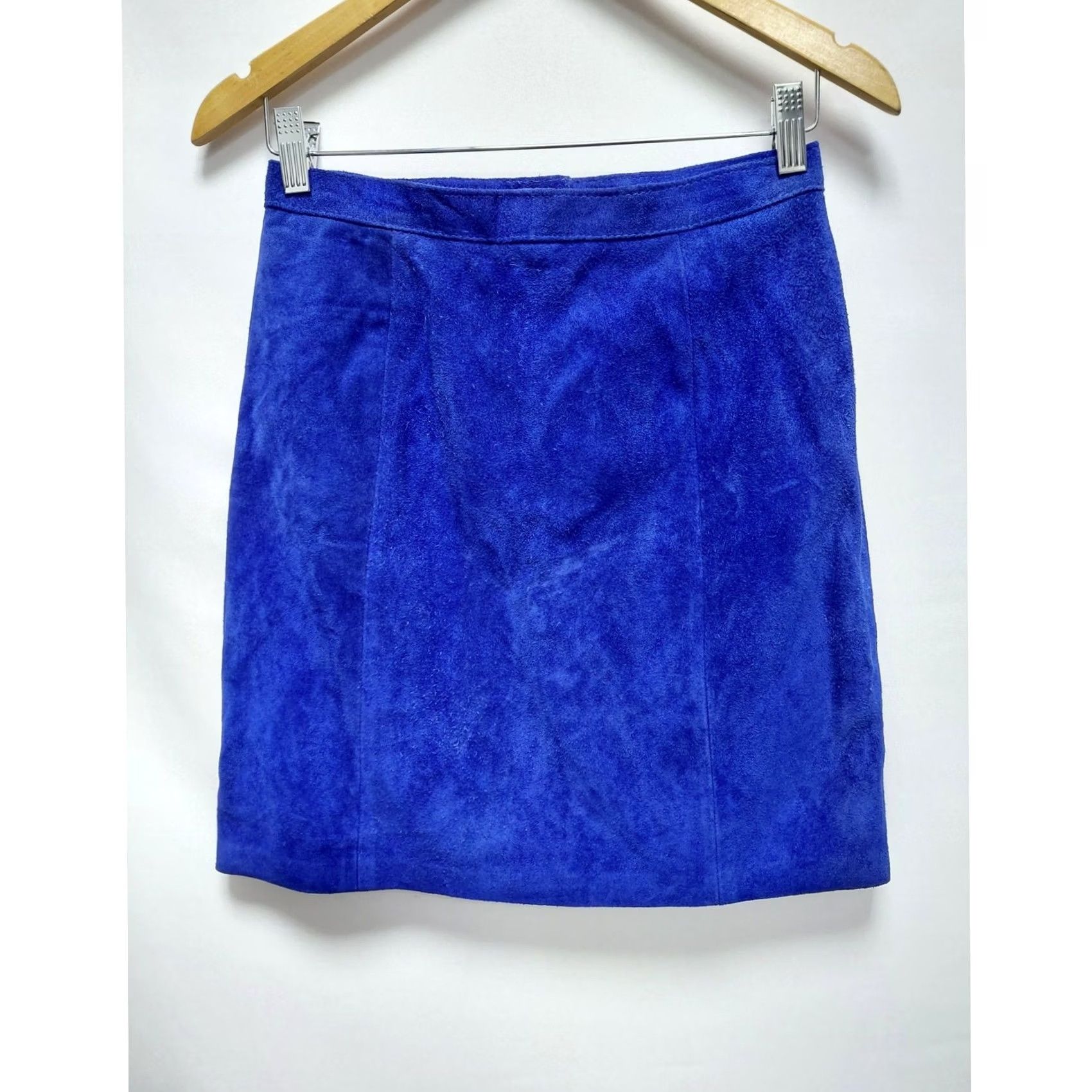 Vintage VINTAGE Outerwear by Phoenix Blue Leather Skirt Solid Lined Size 10 Size 32" / US 10 / IT 46 - 2 Thumbnail