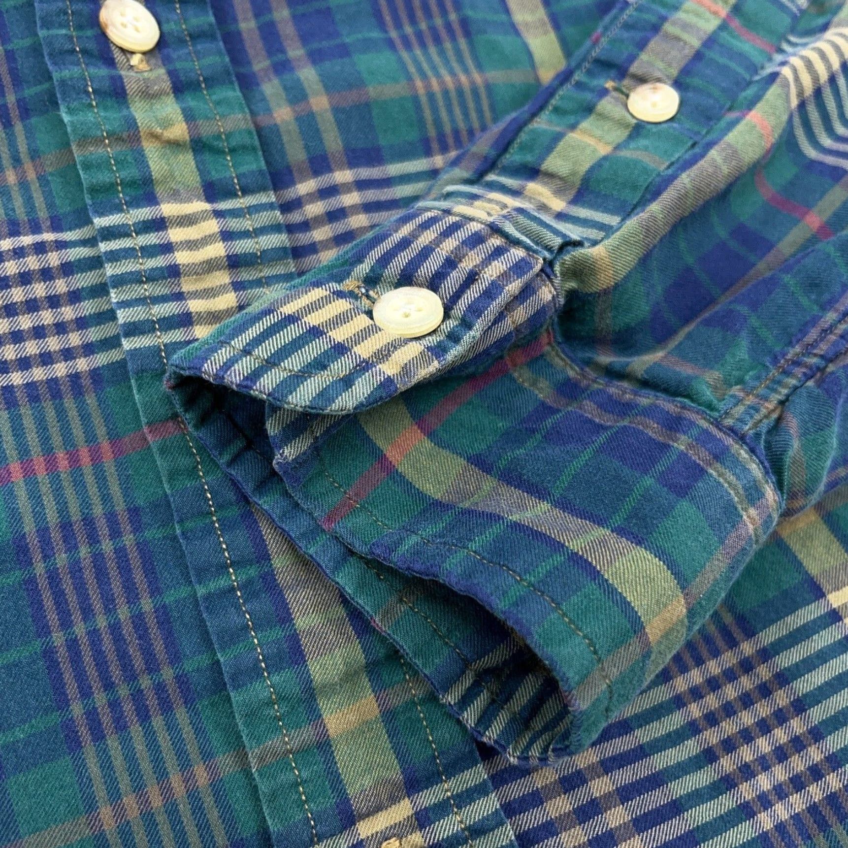 Ralph Lauren Ralph Lauren Shirt Men Medium Green Blue Plaid Button-Up Tartan Casual Dress A36 Size US M / EU 48-50 / 2 - 5 Thumbnail