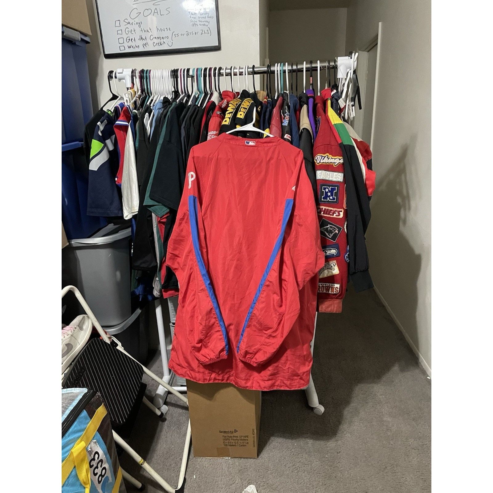 Majestic Size 2XLT-Majestic Phillies 1/4 Zip Red Pullover Windbreaker Size US XXL / EU 58 / 5 - 2 Thumbnail