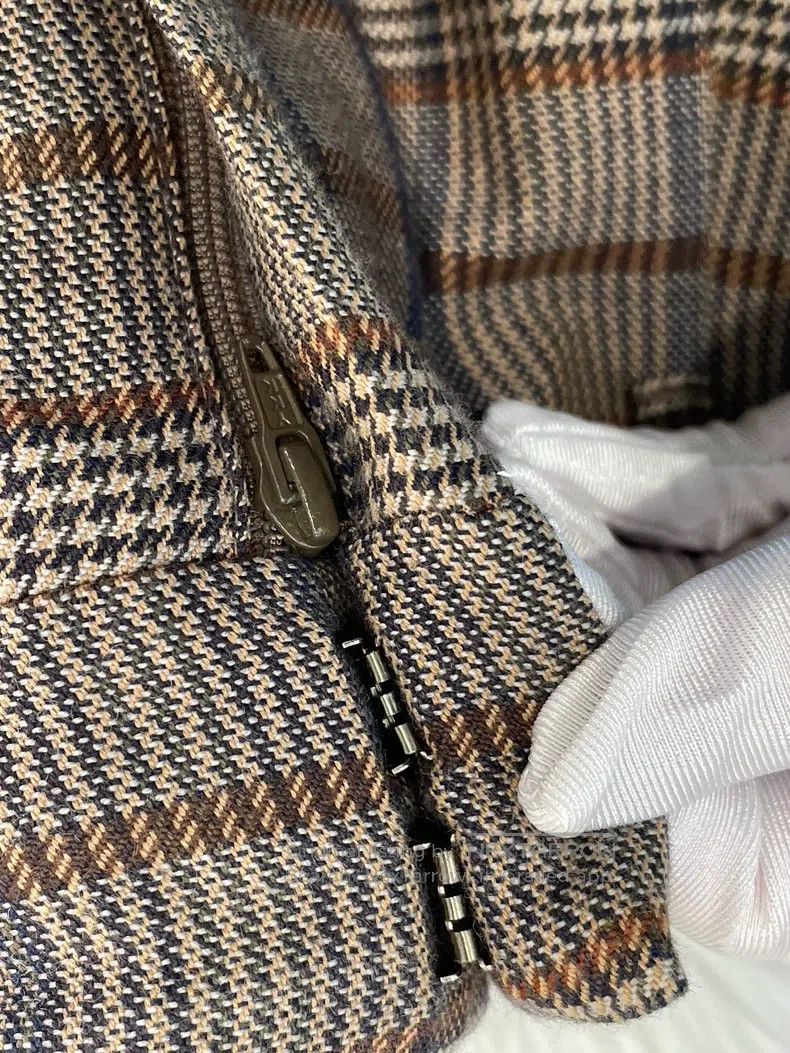 Brunello Cucinelli Brunello Cucinelli Caramel Plaid New Wool Long Trousers Size 26" / US 2 / IT 38 - 9 Thumbnail