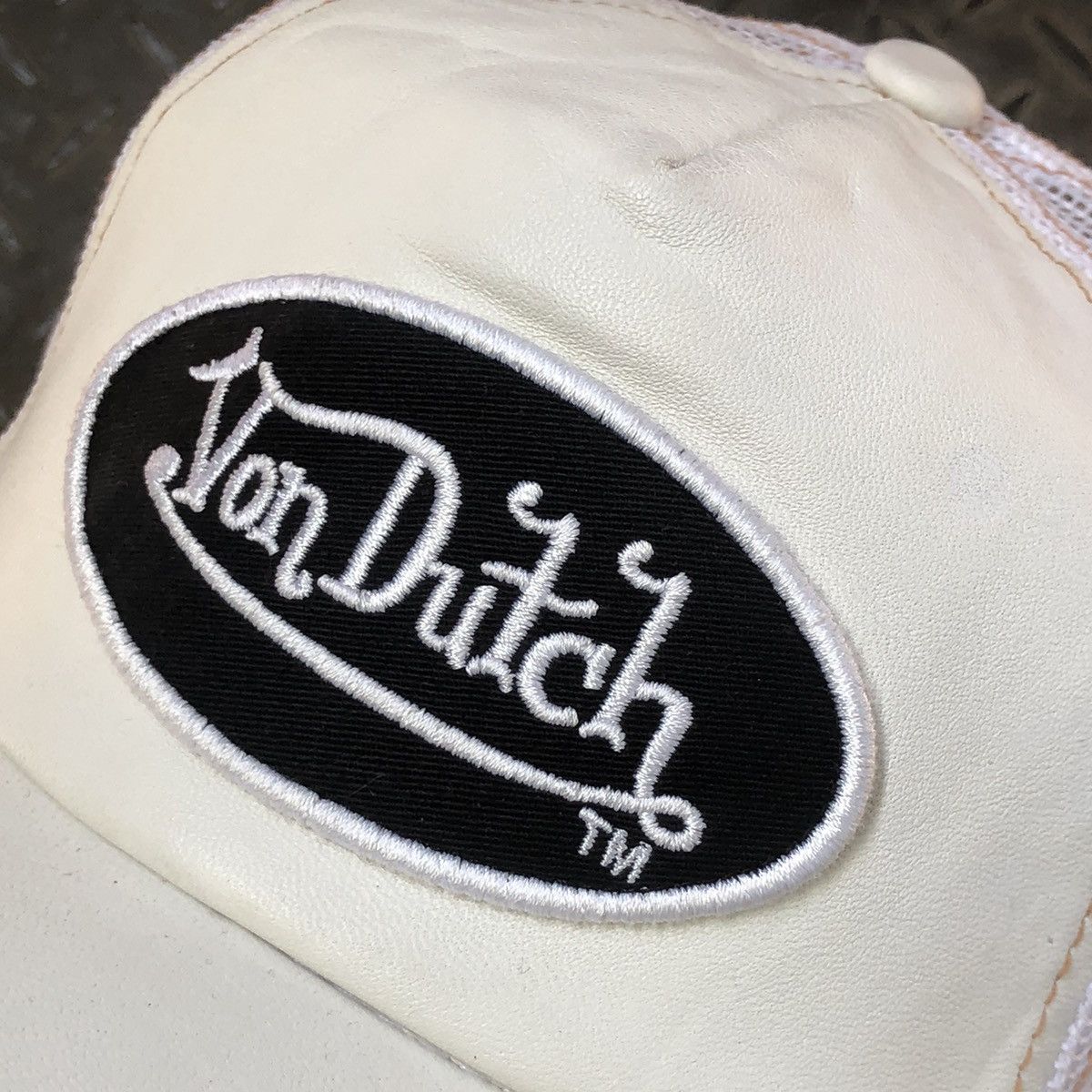 Von Dutch Von Dutch Leather White Trucker Hat Size ONE SIZE - 3 Thumbnail