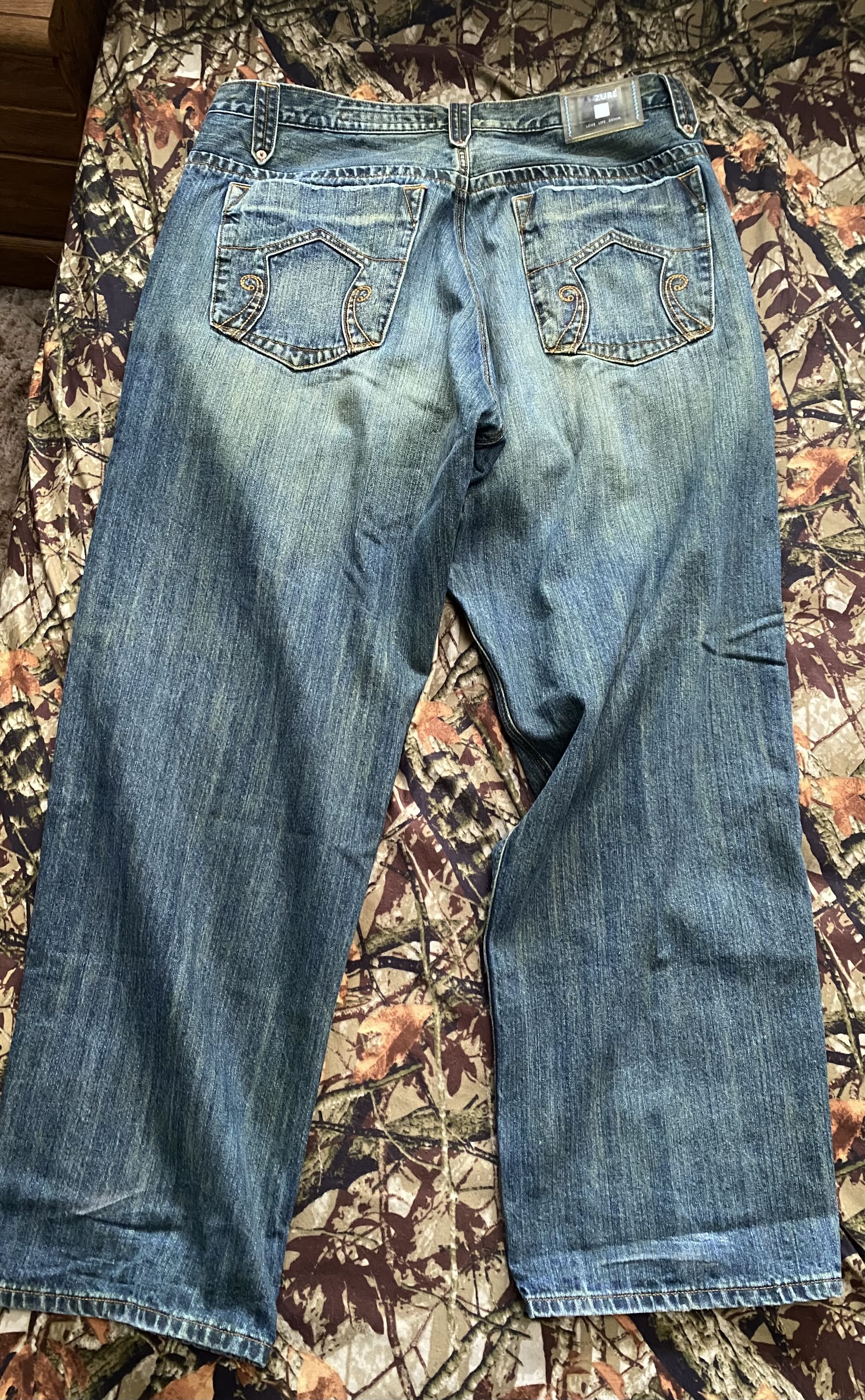 Affliction AZZURE DENIM BAGGY AF JEANS Size US 40 / EU 56 - 3 Thumbnail