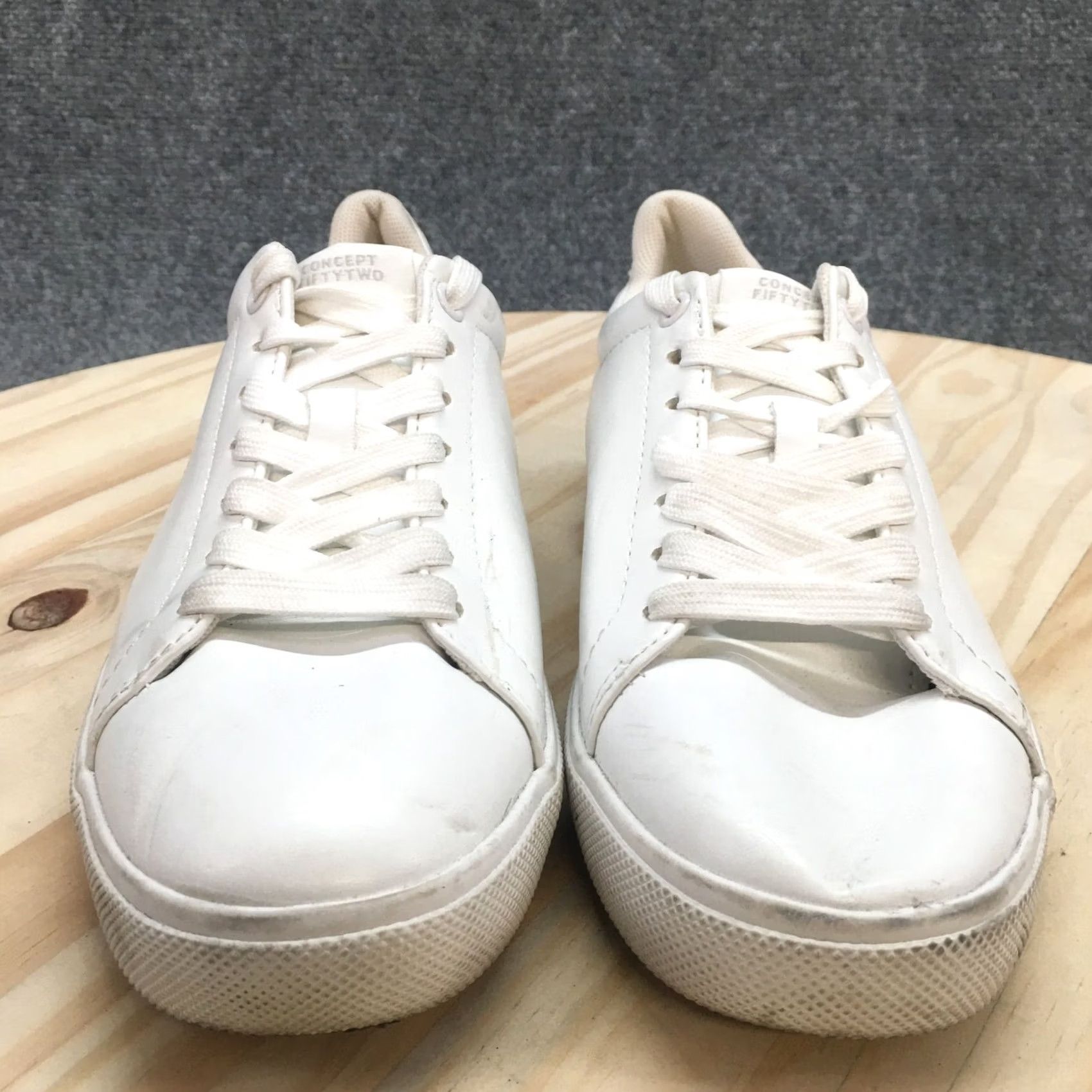 H&M Divided by H&M Shoes Womens 8 Sneakers White Leather Lace Up Round Toe Low Top Nike Size M / US 6-8 / IT 42-44 - 7 Thumbnail