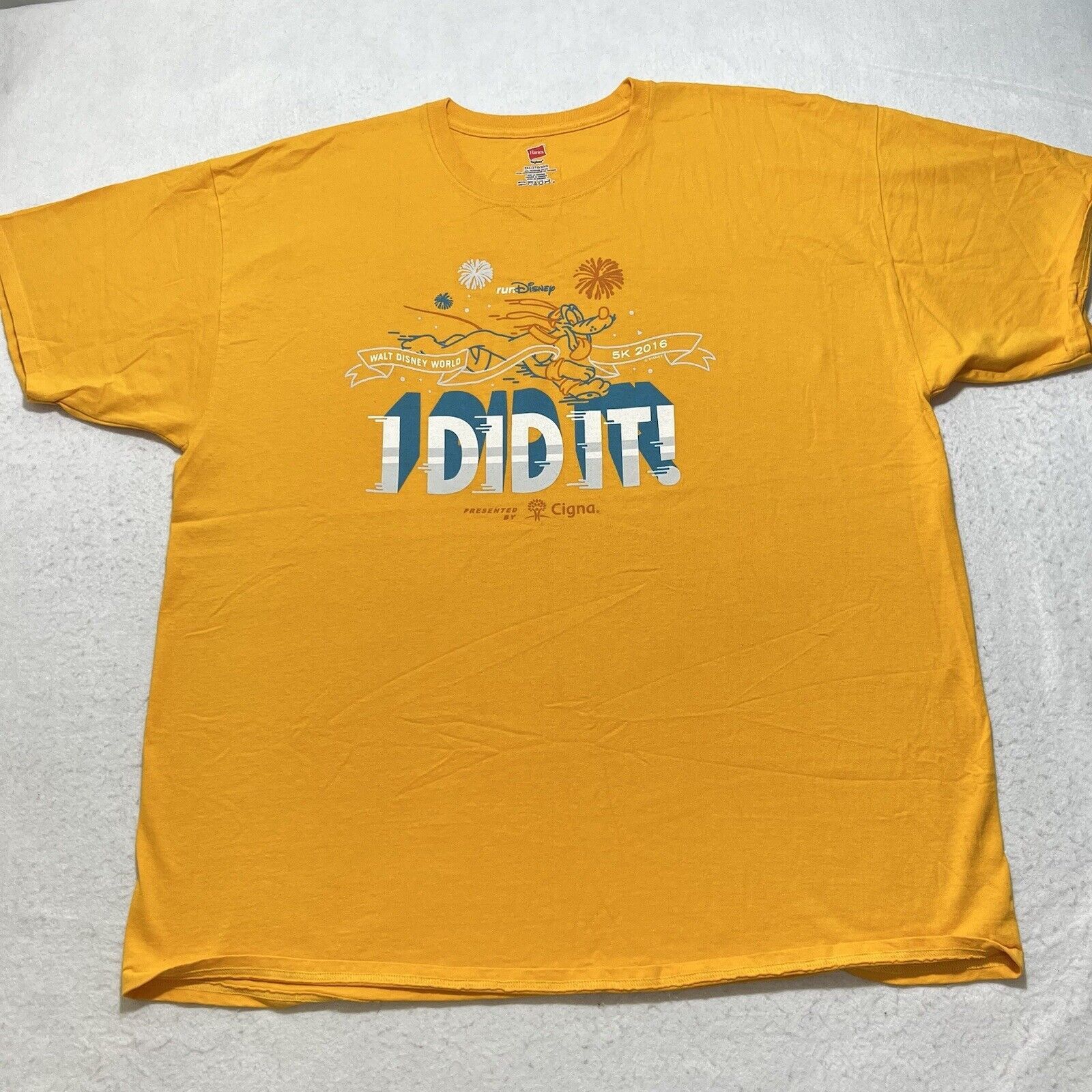 Hanes RunDisney Men's XXL 2016 5K Race Tee Pluto Graphic T Shirt Size US XXL / EU 58 / 5 - 1 Thumbnail