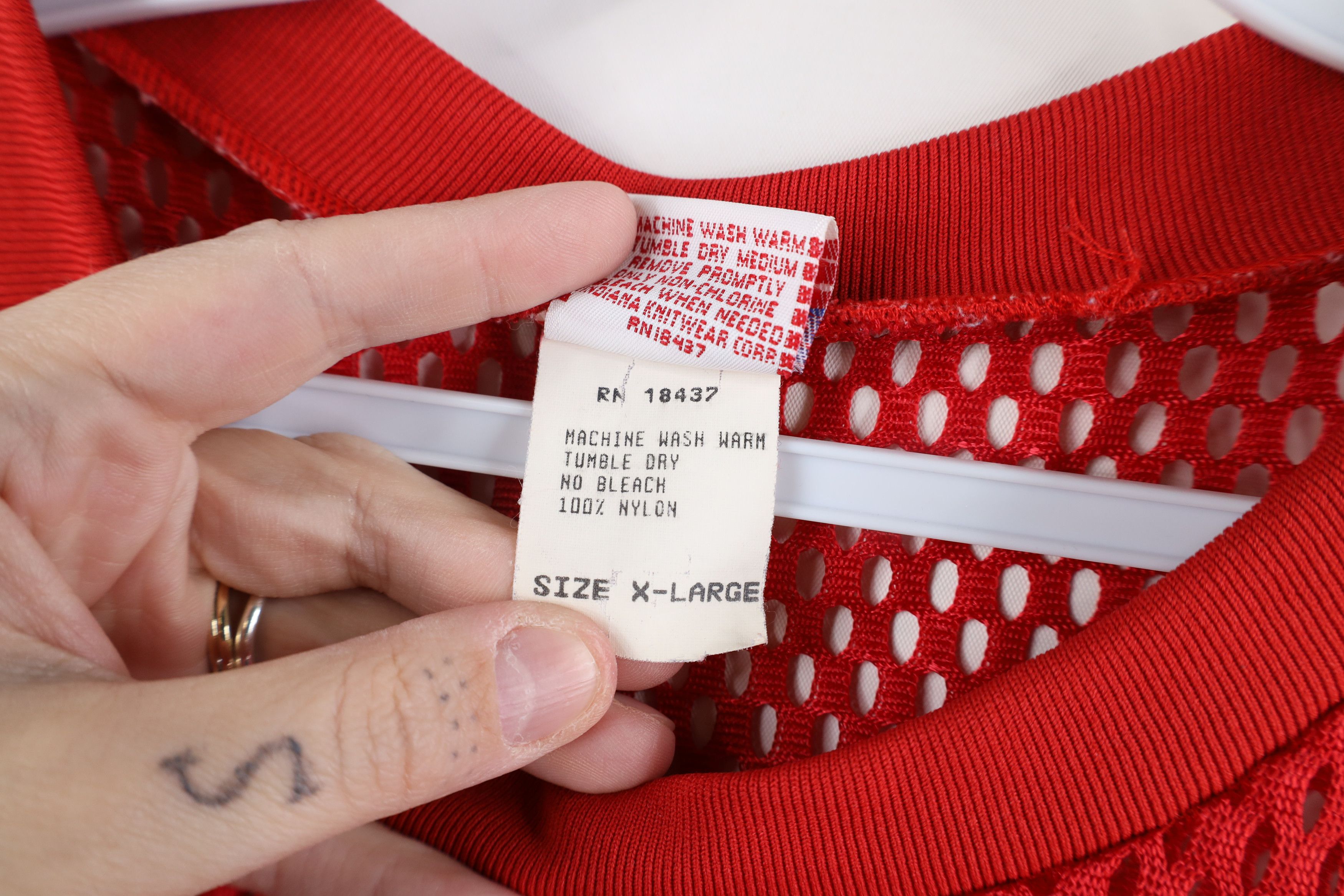 Vintage Vintage 80s 90s Streetwear Mesh Football Jersey Red USA Size US XL / EU 56 / 4 - 8 Thumbnail