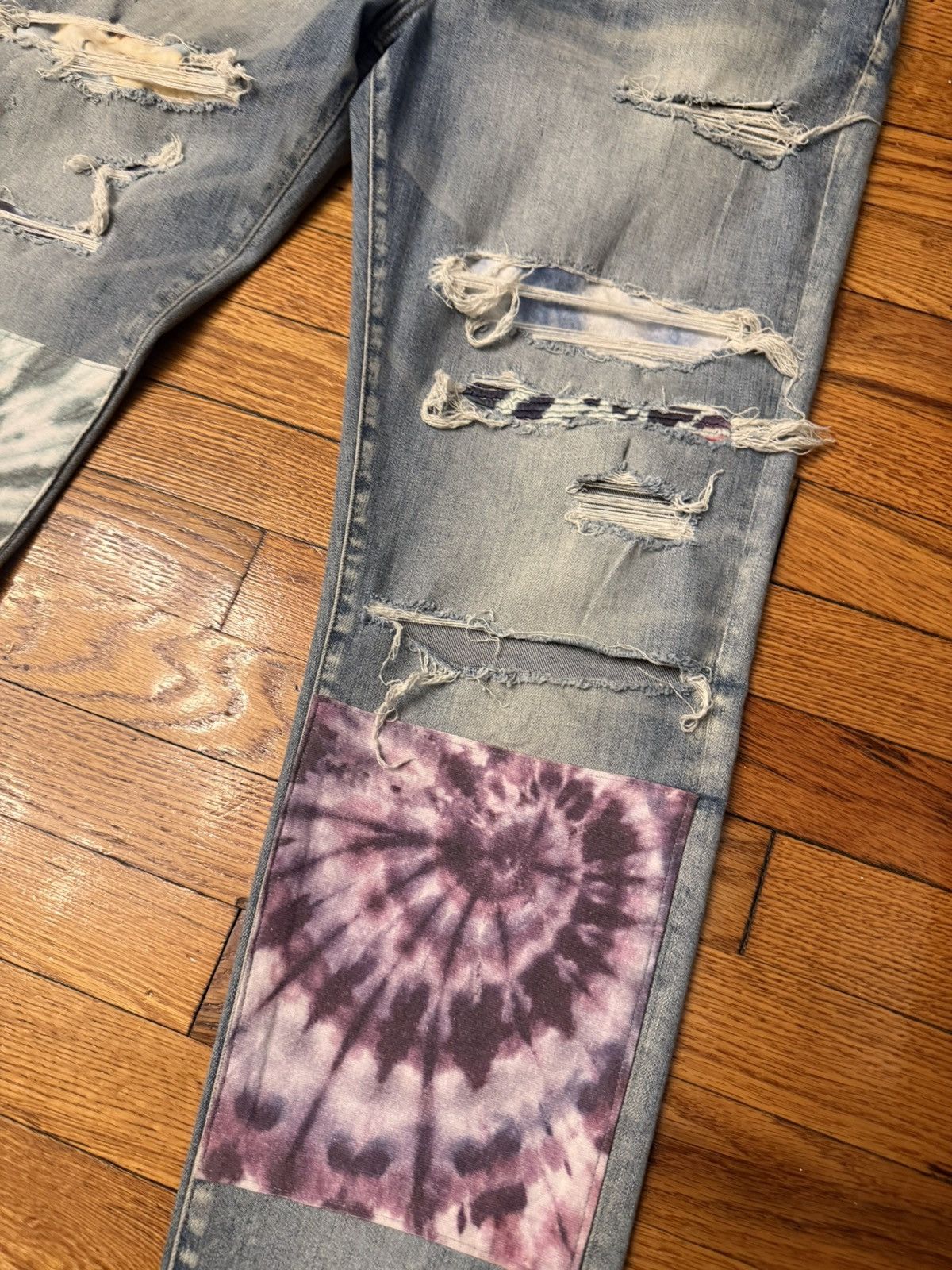 Amiri Amiri Tie Die Patches Blue Jeans sz 36 Size US 36 / EU 52 - 5 Thumbnail