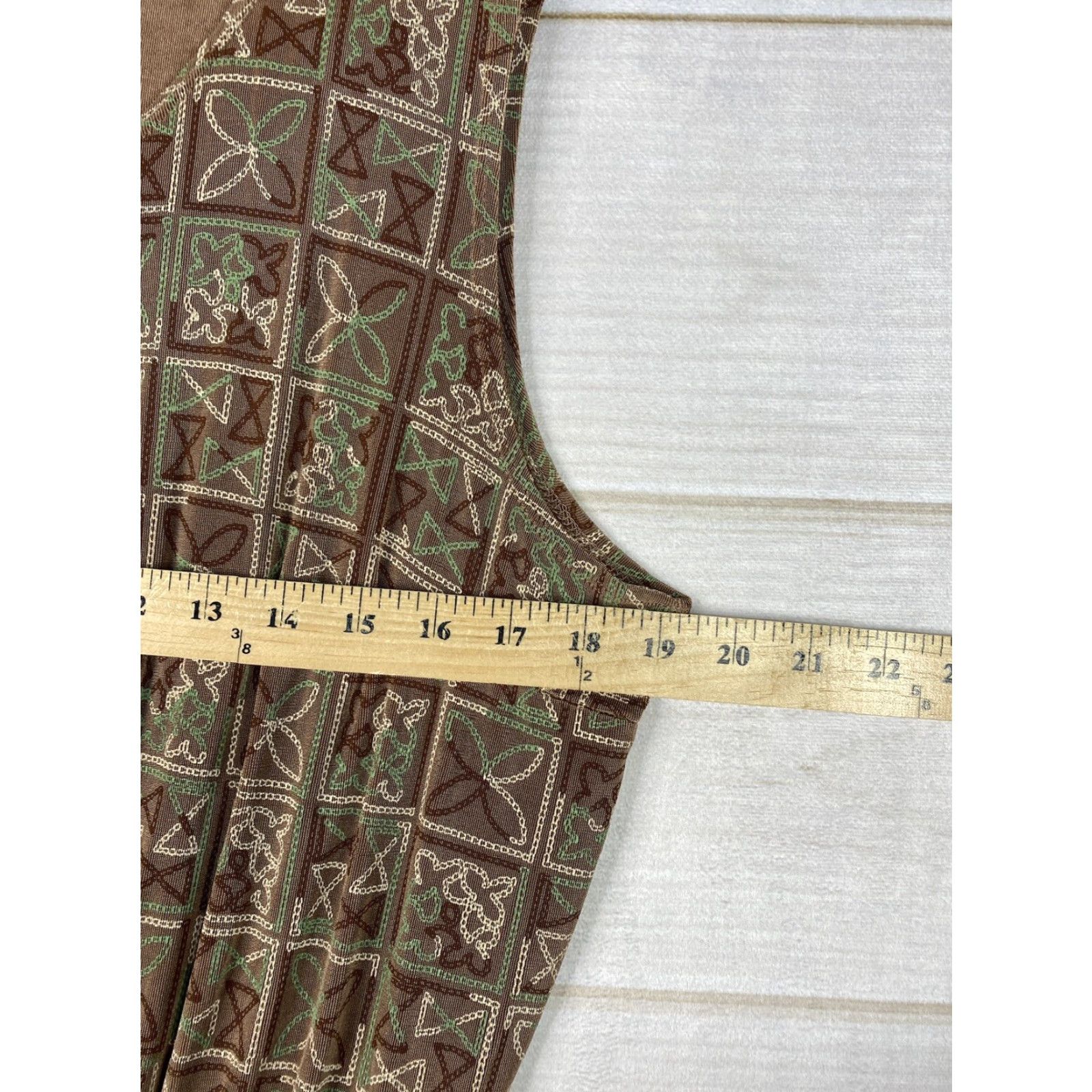Vintage Citiknits Dress Womens XL Brown Printed Sleeveless Scoop Neck Maxi Travel Knit Size XL / US 12-14 / IT 48-50 - 6 Thumbnail