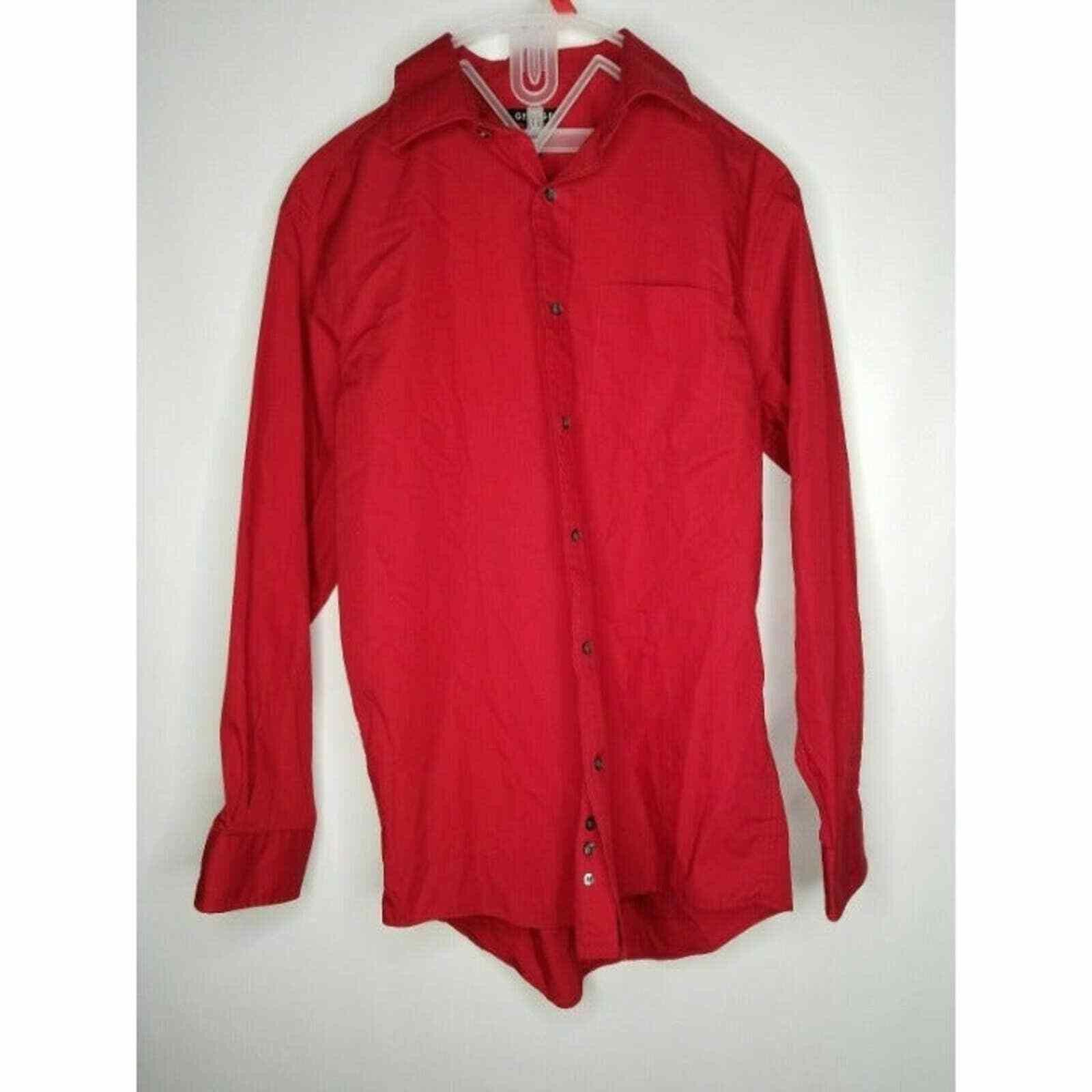 George George Red Dress Shirt Button Down M Patriotic Christmas Size US M / EU 48-50 / 2 - 2 Thumbnail