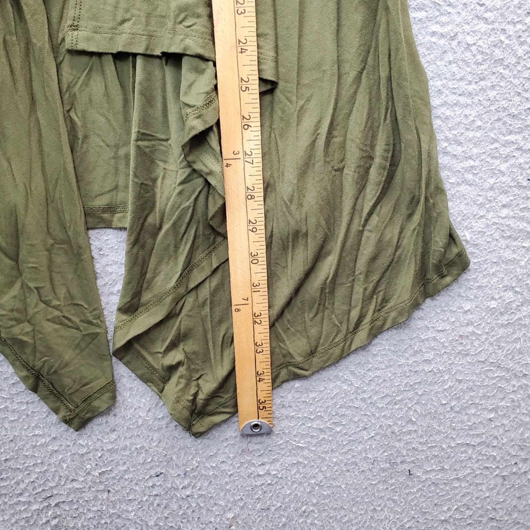 Vintage Johnny Cardigan Womens XL Green Sleeveless Open Front Drape Stretch Knit Casual Shirt Size XL / US 12-14 / IT 48-50 - 6 Thumbnail