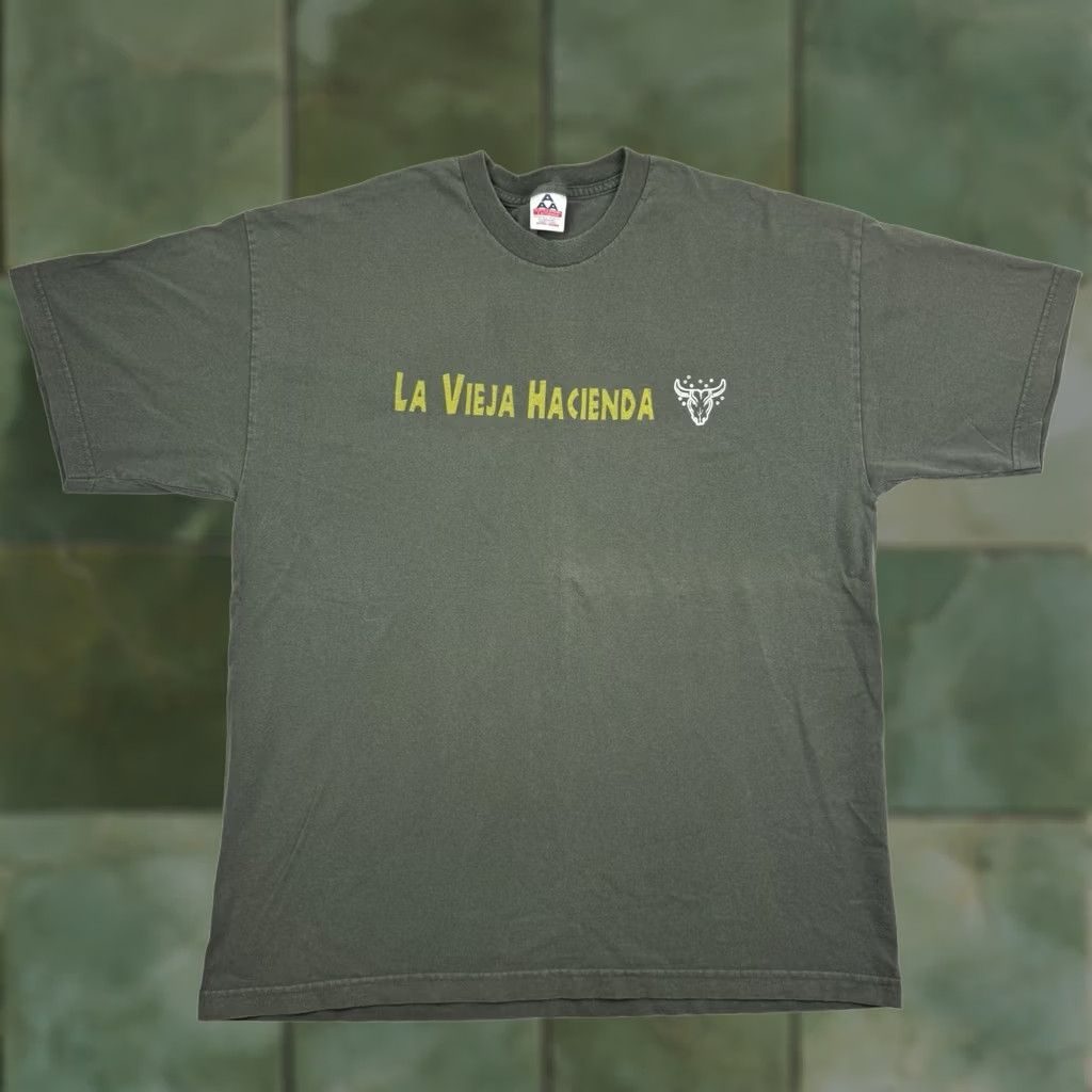 Vintage VINTAGE La Vieja Hacienda T Shirt Men's XL 90s Green Cotton Crew Neck Short Sleeve Alstyle Apparel & Activewear Size US XL / EU 56 / 4 - 1 Thumbnail